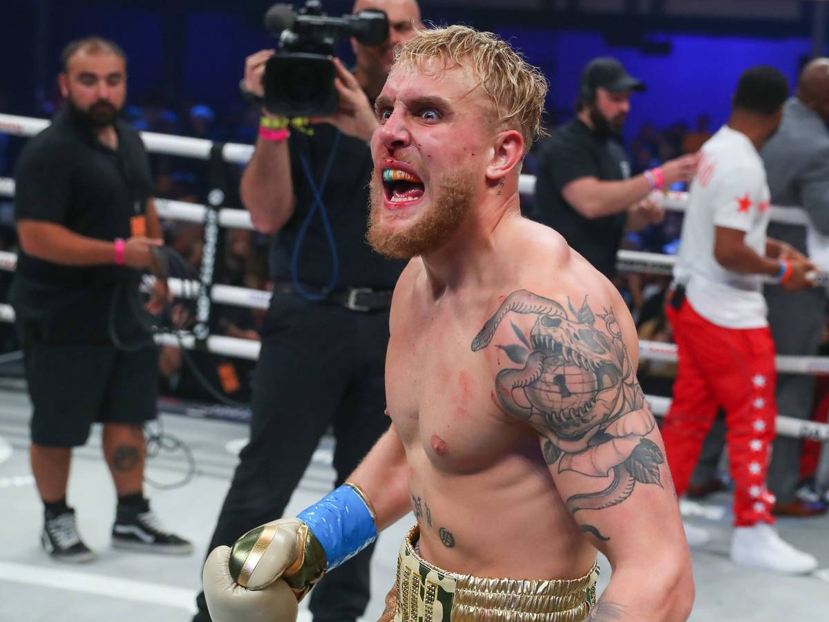 Jake Paul nach seinem ersten Profi-Kampf in Miami.