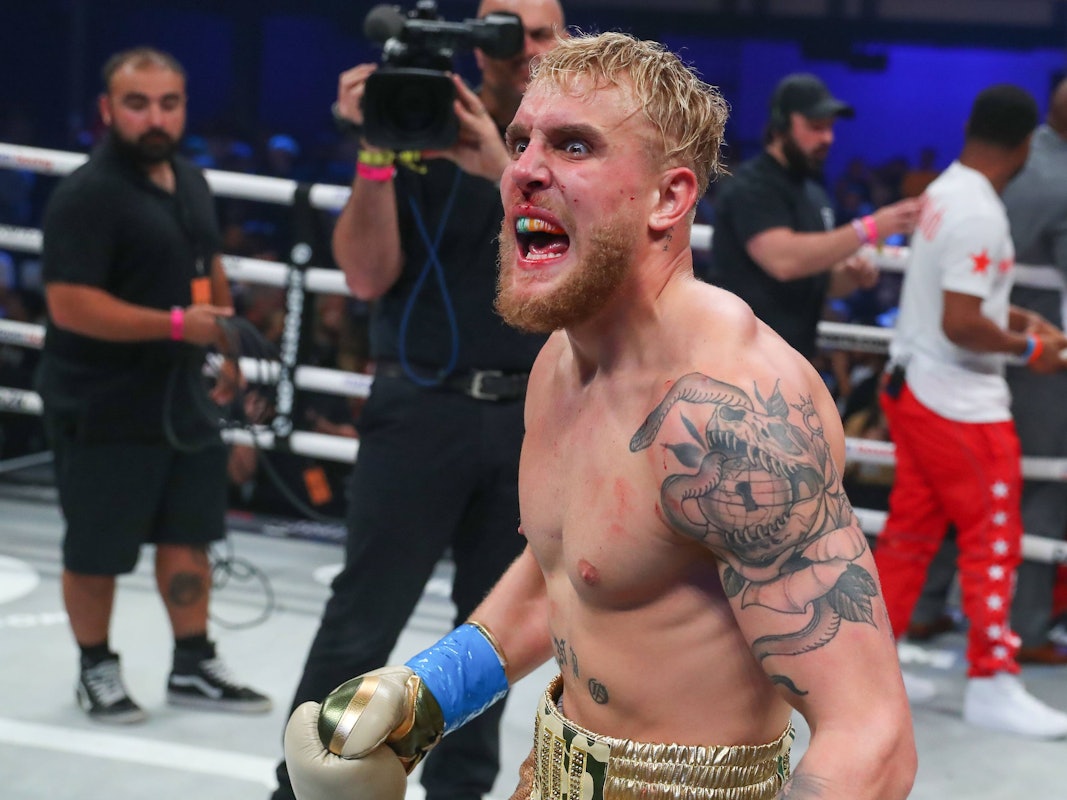 Jake Paul nach seinem ersten Profi-Kampf in Miami.