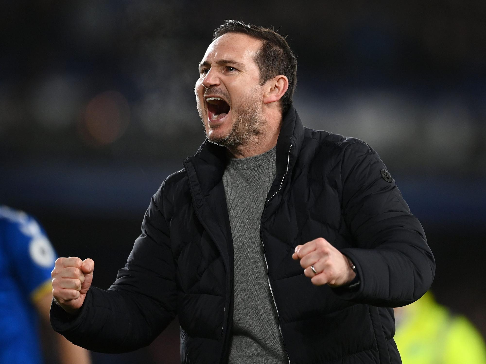 Everton-Coach Frank Lampard jubelt nach dem späten Sieg über Newcastle.