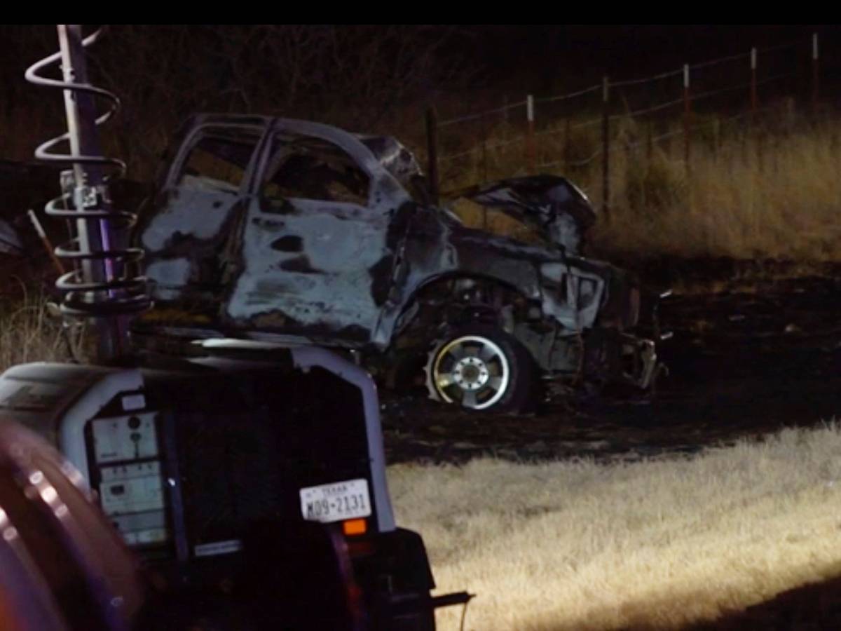 Das Wrack eines Wagens nach dem Horror-Unfall in Texas am 15. März 2022.