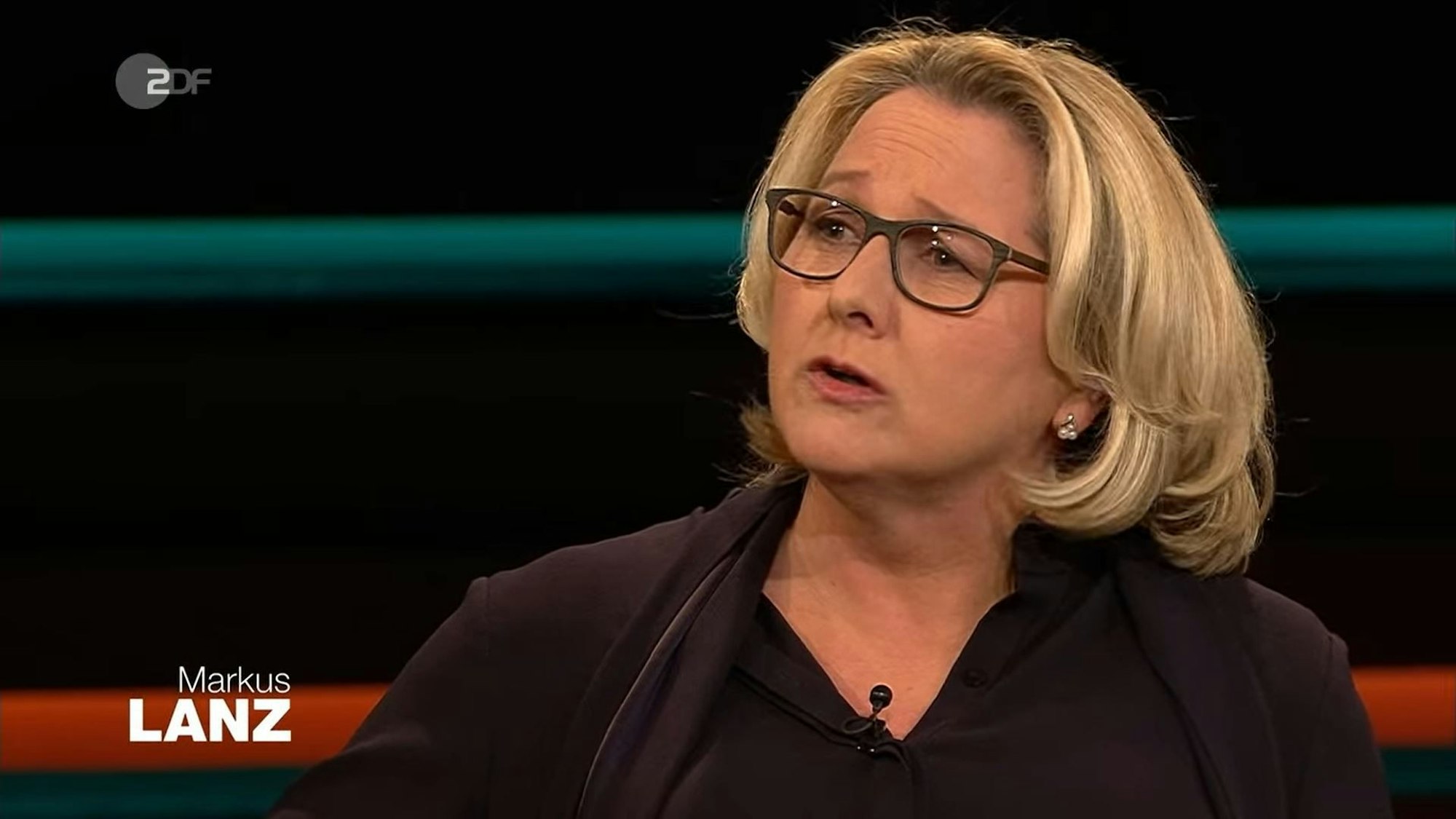 Svenja Schulze (SPD), Bundesministerin für wirtschaftliche Zusammenarbeit und Entwicklung, am 17.03. zu Gast bei Markus Lanz.