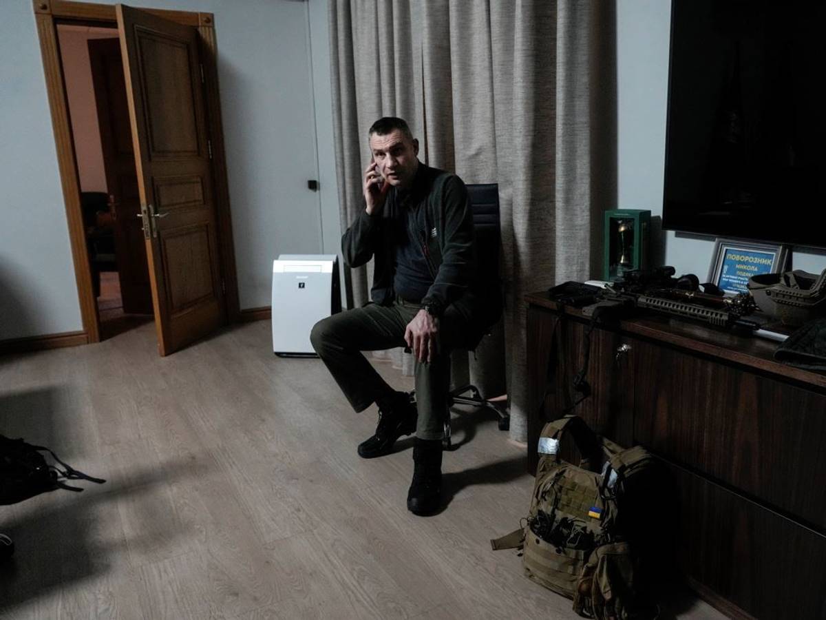 Vitali Klitschko, Bürgermeister von Kyjiw, am 27. Februar 2022 in seinem Büro in der Hauptstadt der Ukraine.