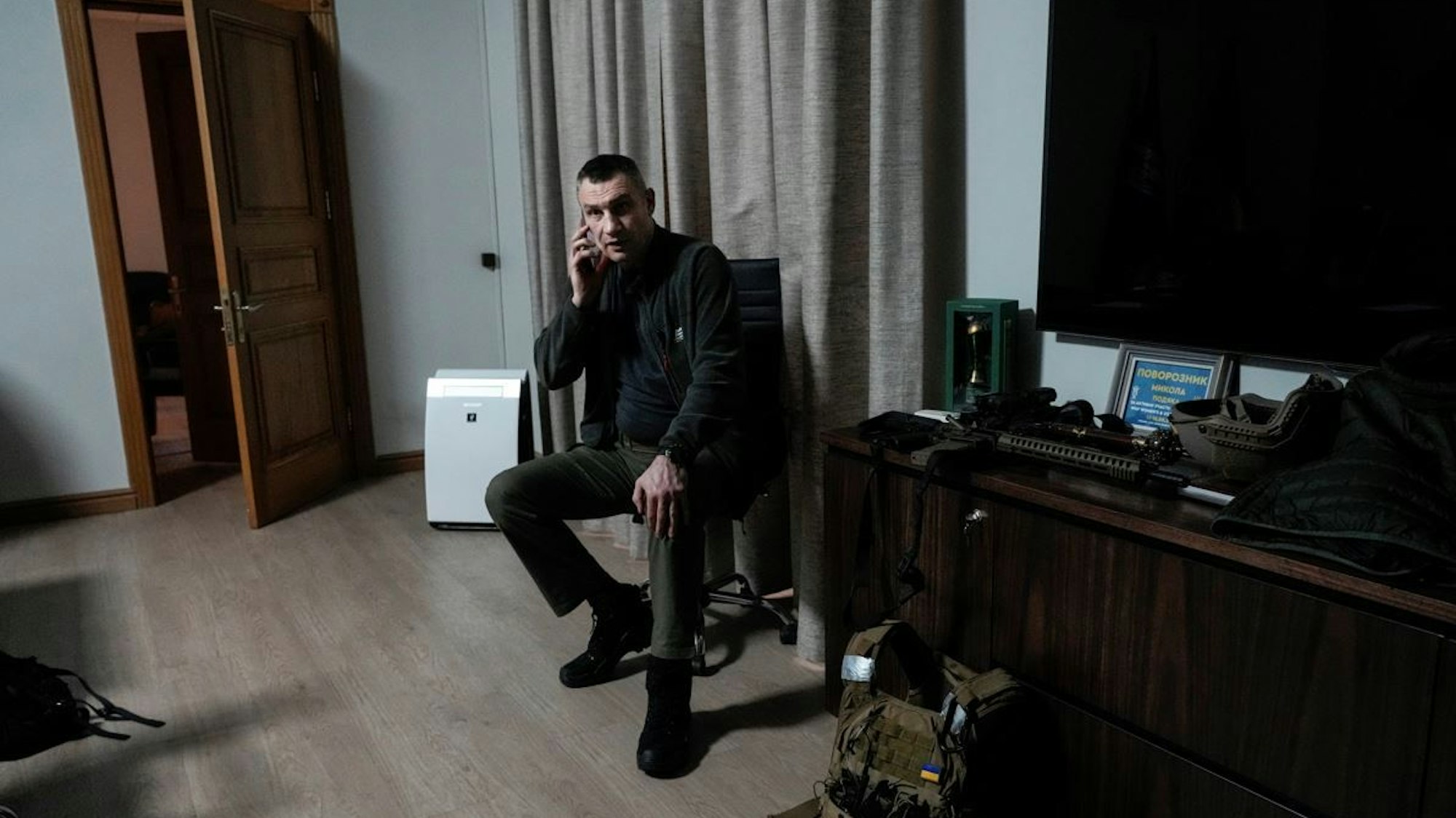Vitali Klitschko, Bürgermeister von Kyjiw, am 27. Februar 2022 in seinem Büro in der Hauptstadt der Ukraine.