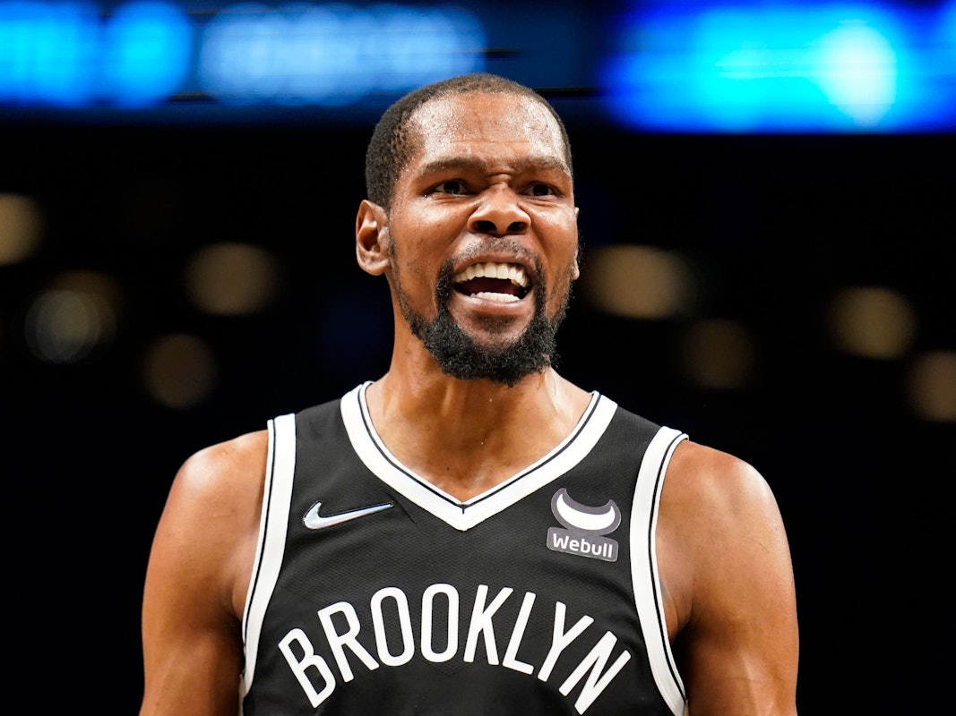 Brooklyn Nets-Spieler Kevin Durant ist sauer.