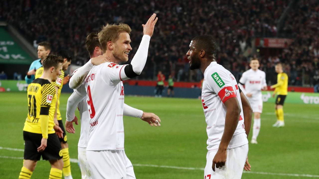 Sebastian Andersson trifft für den 1. FC Köln gegen den BVB.