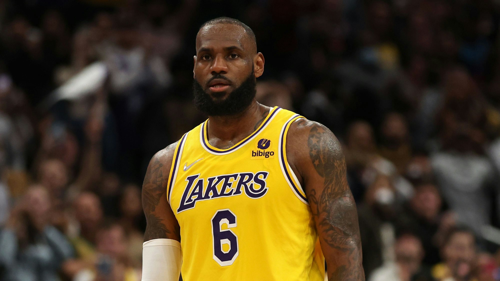 Basketball-Superstar LeBron James in Aktion.