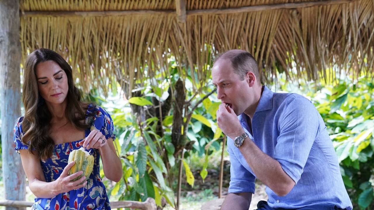 Der britische Prinz William, Herzog von Cambridge, und seine Frau Kate, Herzogin von Cambridge, besuchen anlässlich ihrer Karibikreise die Schokoladenfabrik Che'il. William und Kate reisen seit Samstag, 19.03.2022, im Auftrag der Queen anlässlich deren 70. Thronjubiläums durch mehrere Länder Mittelamerikas und der Karibik.