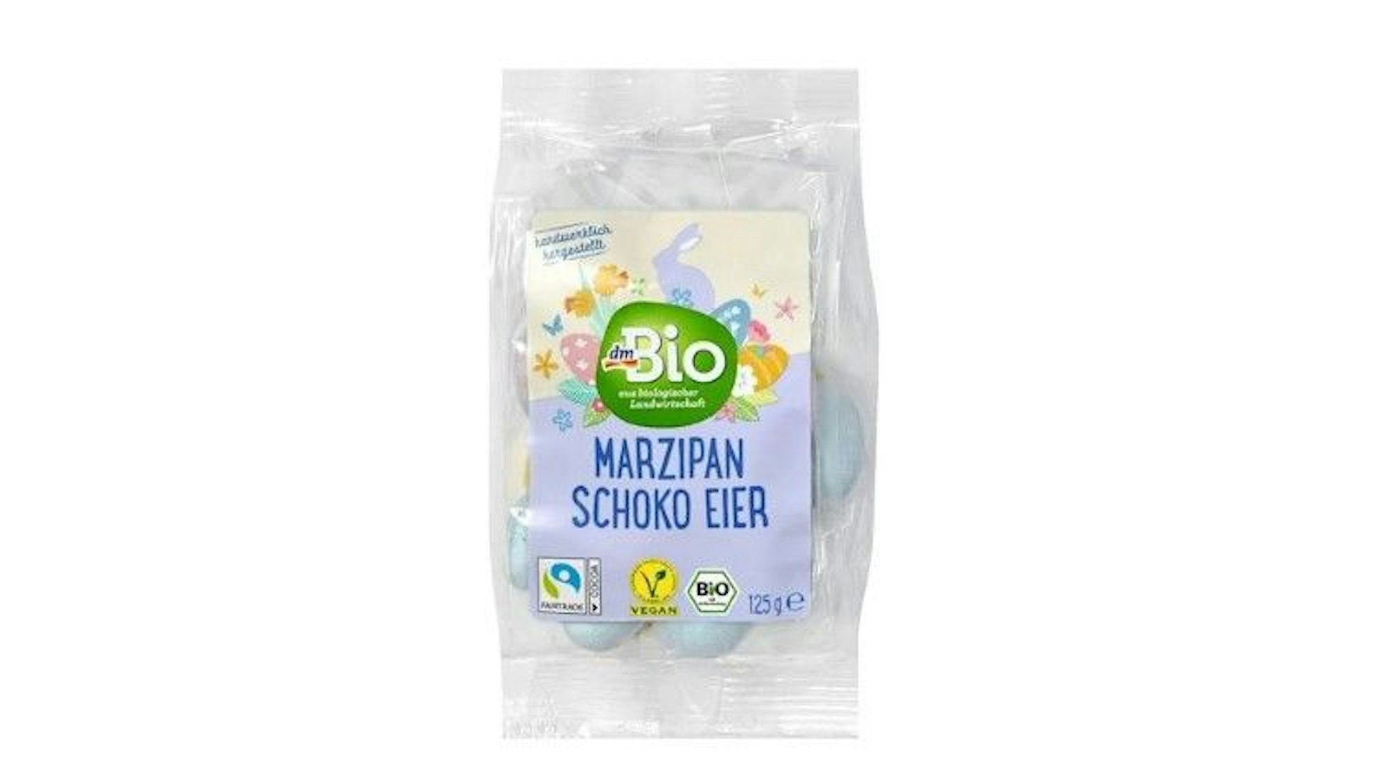 Das Foto zeigt die Marzipan Schoko Eier.