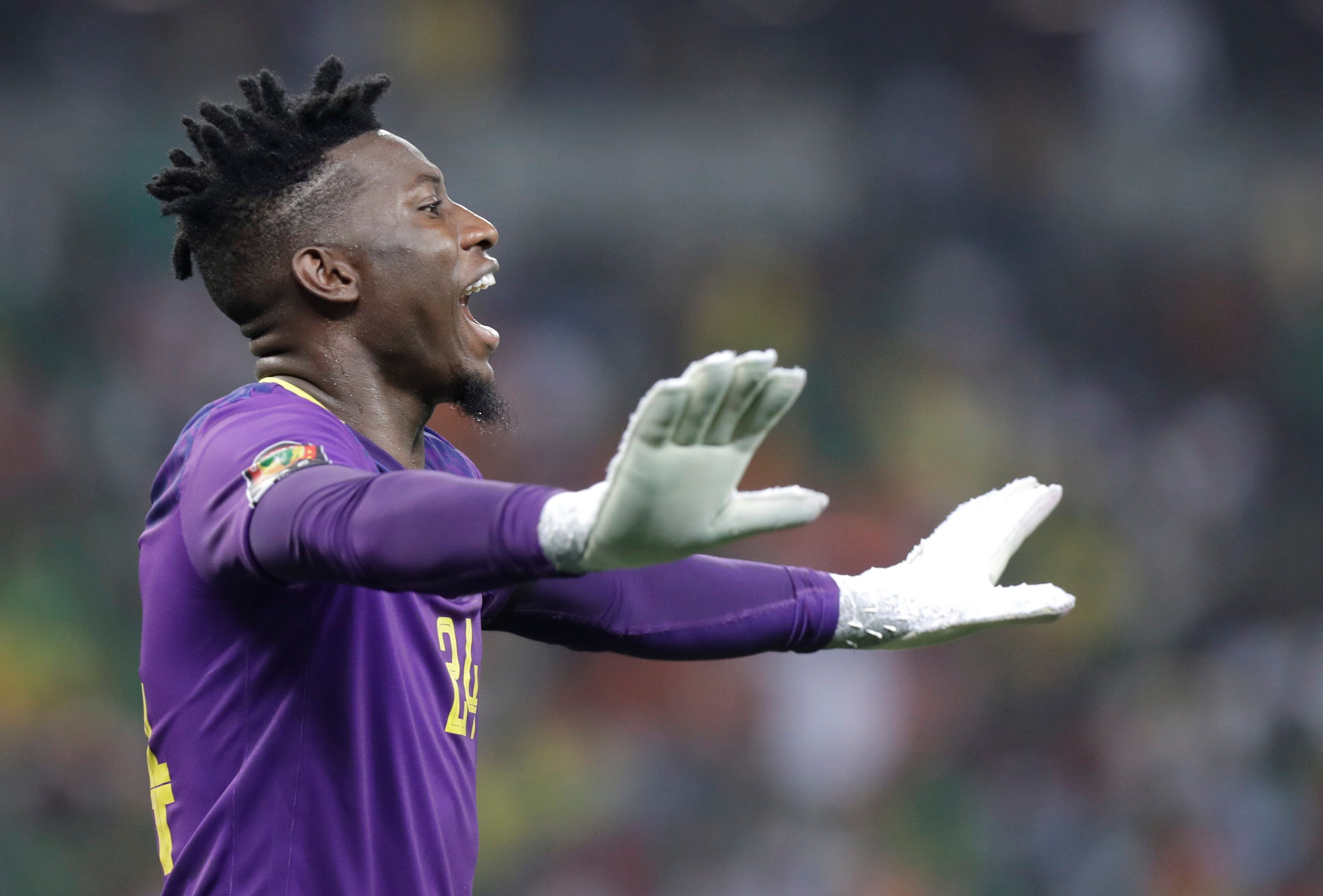 Torwart Andre Onana (Ajax Amsterdam) hier im Trikot der Nationalmannschaft Kameruns.