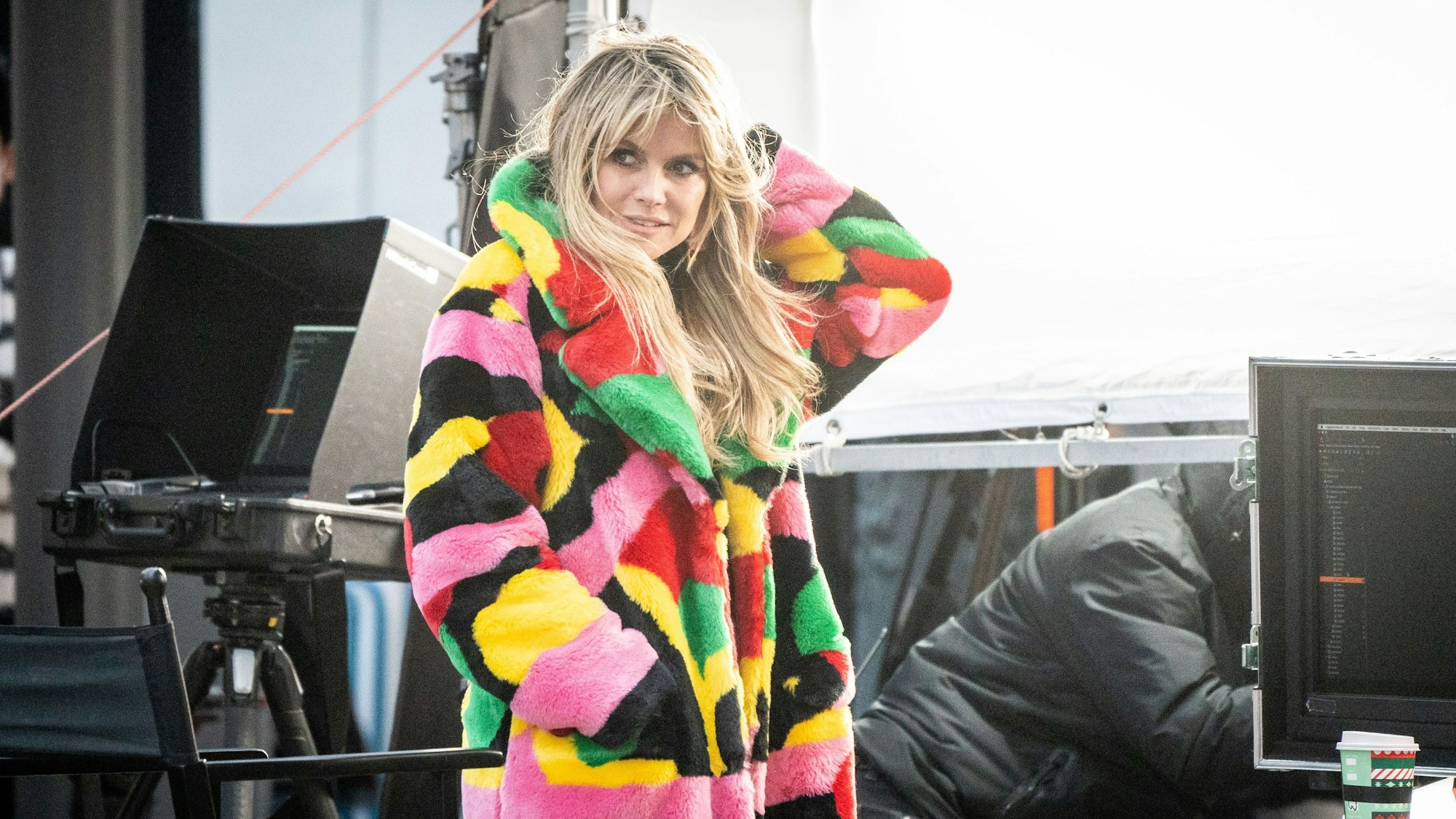 Model und Moderatorin Heidi Klum im November 2020 bei den Dreharbeiten zu „Germany's next Topmodel“ in Berlin.