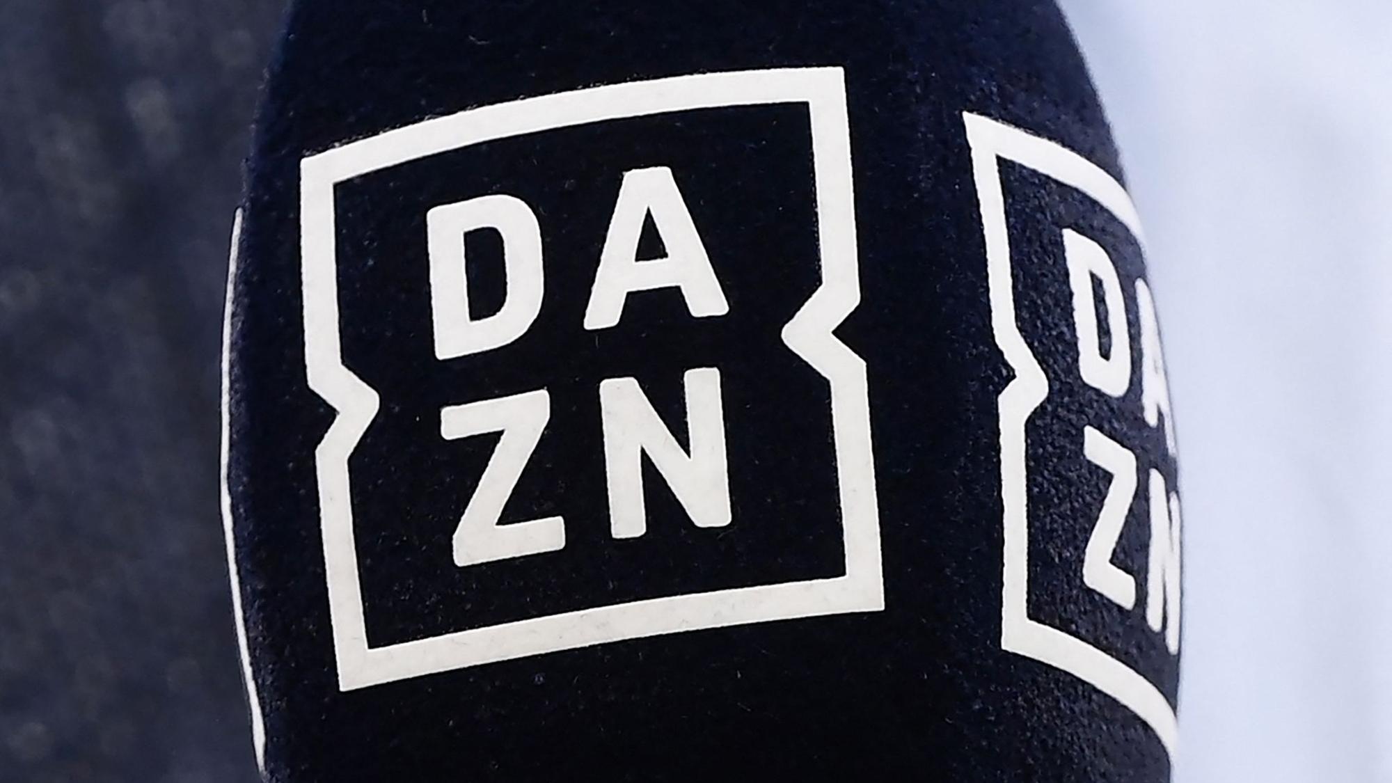 Ein DAZN-Mikrofon in Italien beim Spiel der Serie A zwischen Inter Mailand und Atalanta Bergamo.
