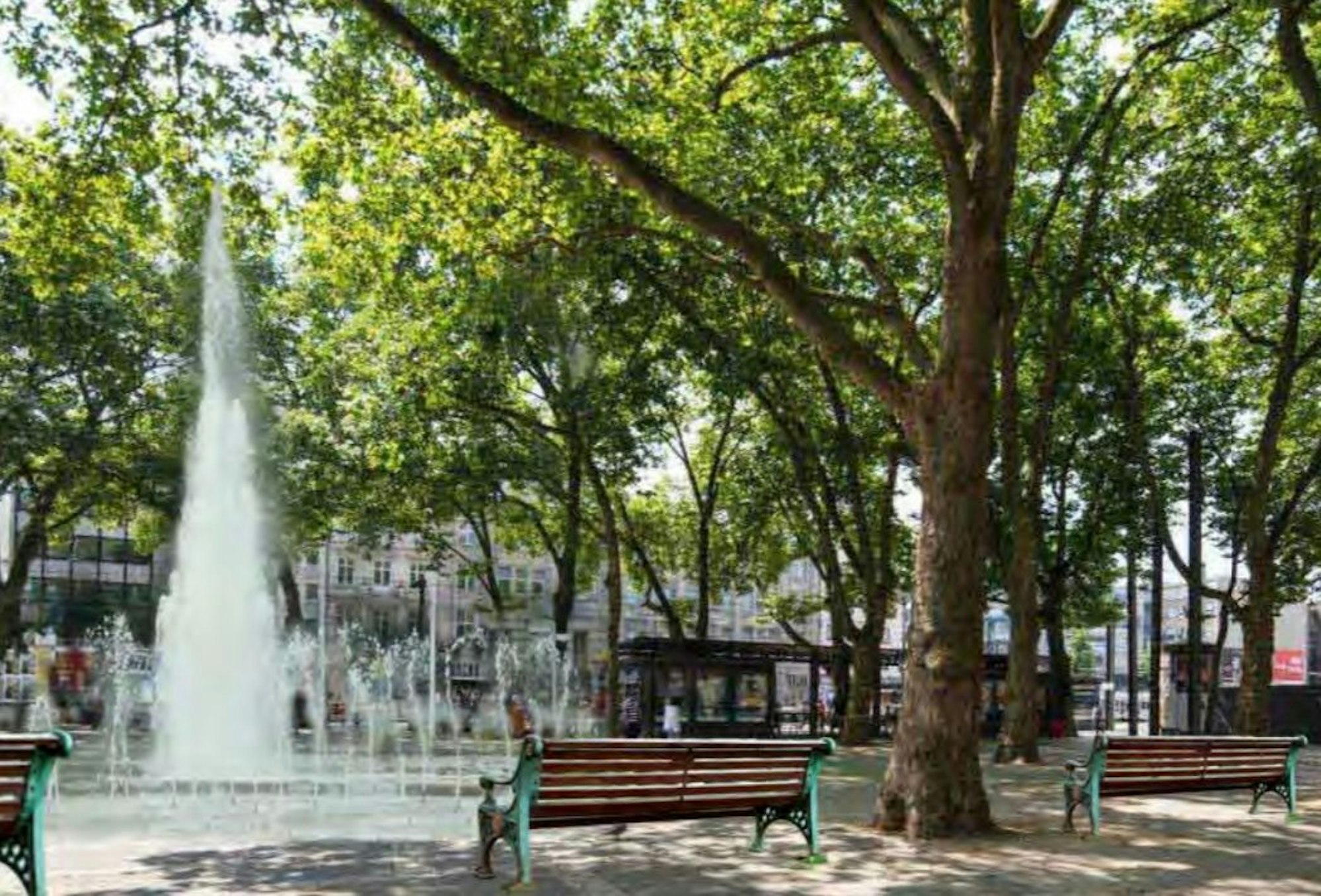 Entwurf eines Springbrunnens am Neumarkt