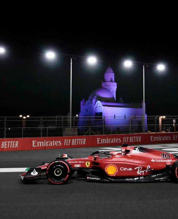 Charles Leclerc aus Monaco vom Team Ferrari beim Training zum Grand Prix von Saudi-Arabien.