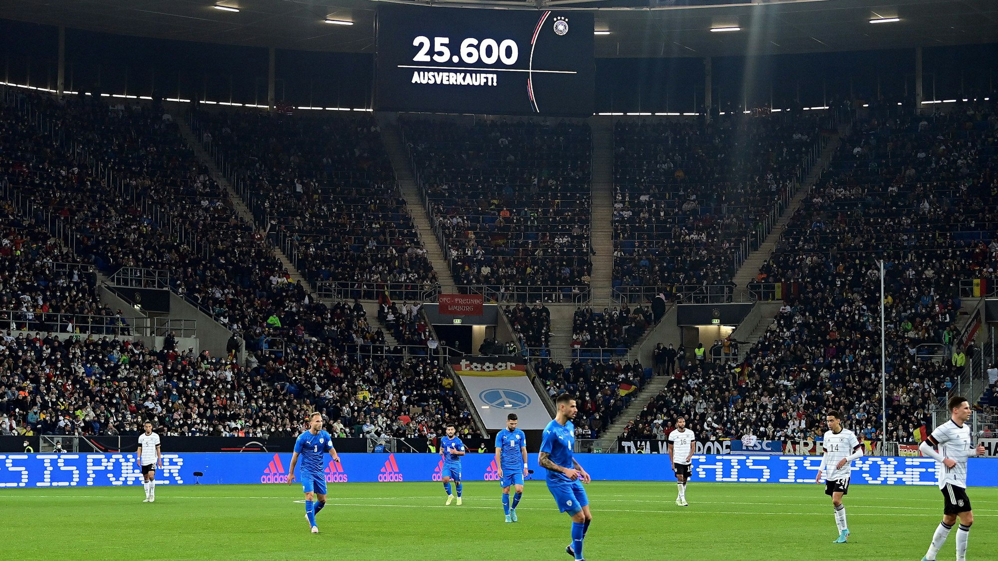 Feature, Anzeigetafel mit Zuschauerzahl, PreZero Arena
Sinsheim, 26.03.2022, Fussball, Testspiel, Deutschland - Israel 2:0