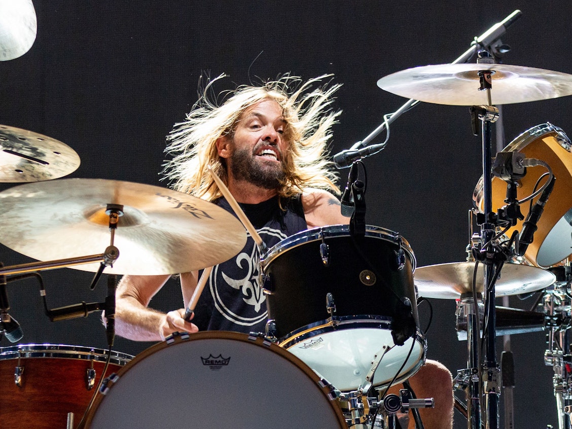 Taylor Hawkins, Schlagzeuger der Foo Fighters, spielt am 19. Mai 2019 mit seiner Band während des Sonic Temple Music Festivals in Columbus, Ohio.