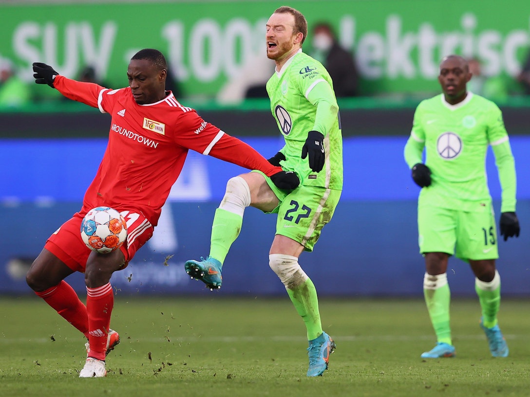 Anthony Ujah spielt für Union Berlin gegen den VfL Wolfsburg.