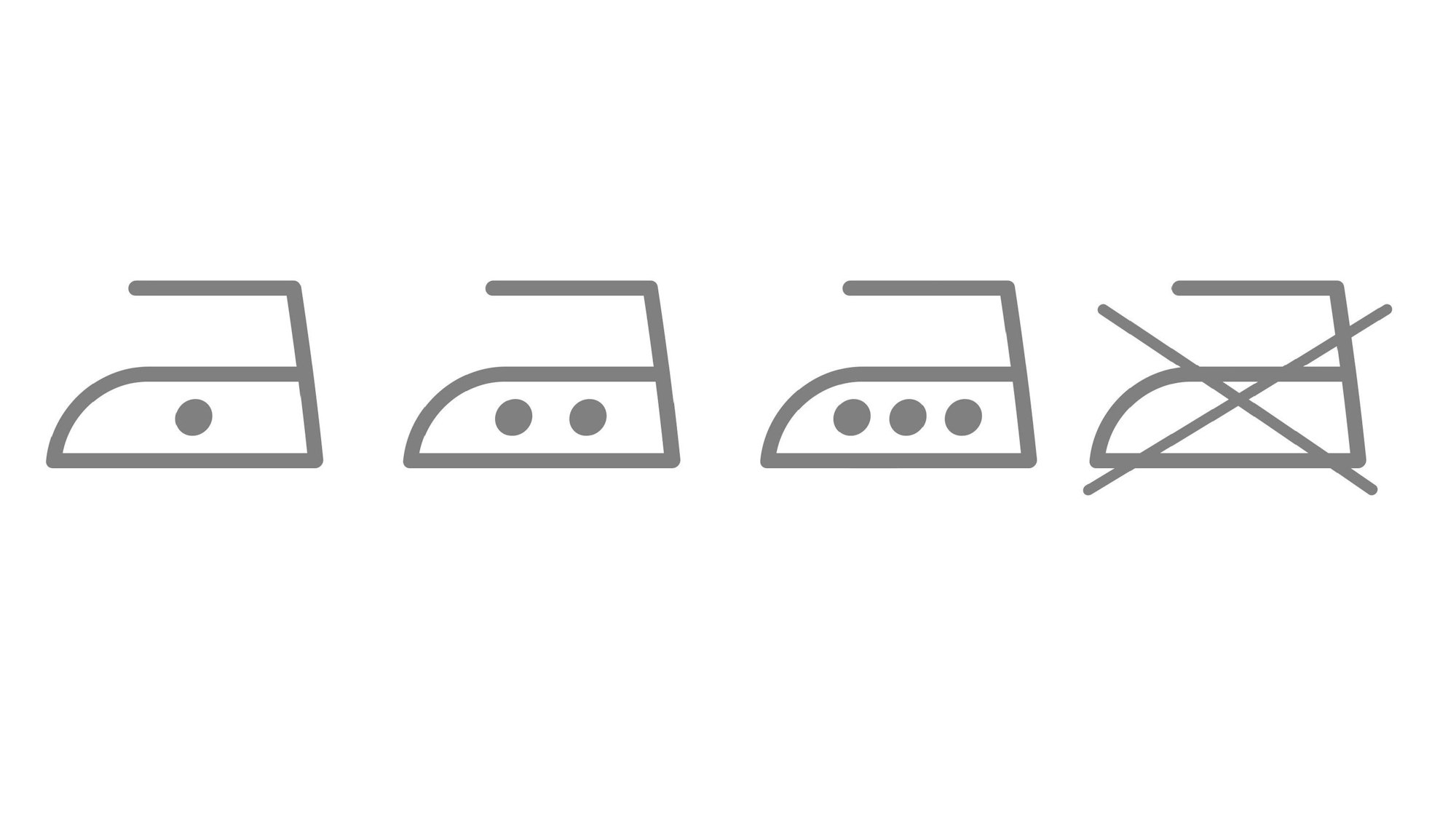 Das Textilpflegesymbol mit dem Bügeleisen erklärt, wie ein Stoff gebügelt werden darf.