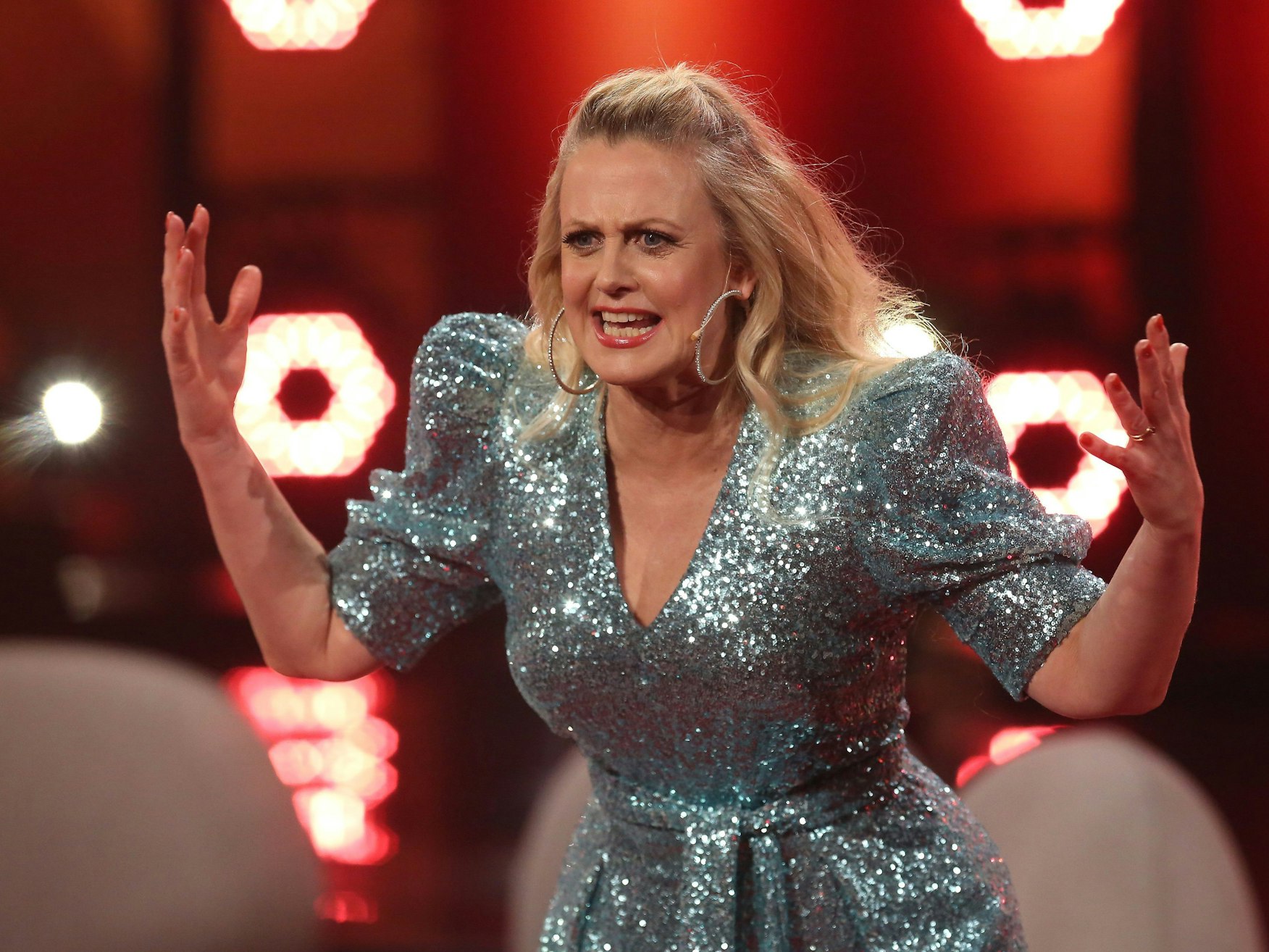 Barbara Schöneberger bei ihrem „Verstehen Sie Spaß?“-Debüt am Samstagabend.