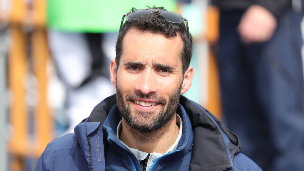 Biathlon-Olympiasieger Martin Fourcade am Rande eines Wettkampfs.