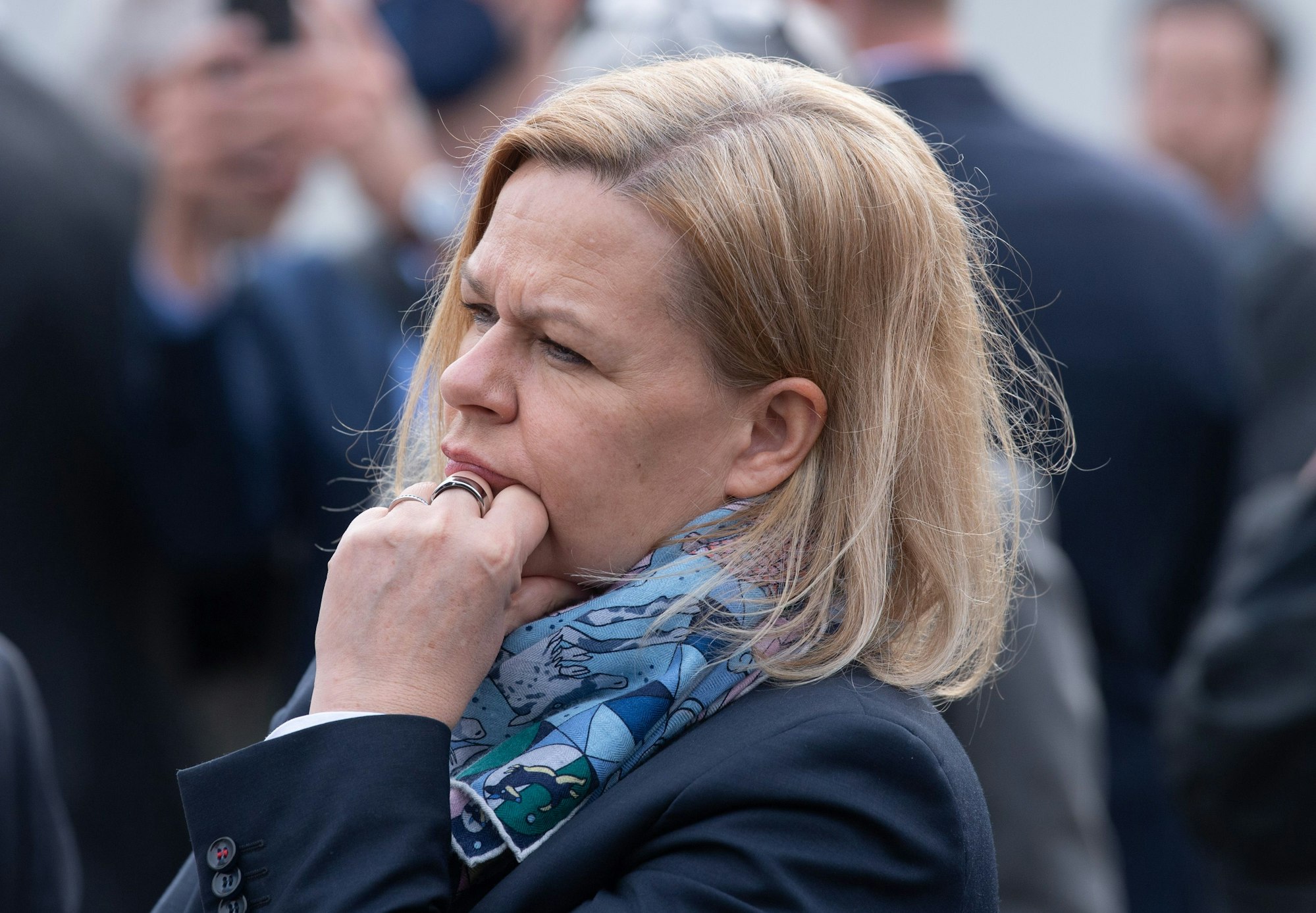 Bundesinnenministerin Nancy Faeser (SPD) bei ihrem Besuch an der Ahr. Das Foto wurde am 29.03.2022 aufgenommen.