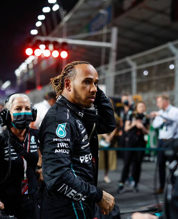 Lewis Hamilton auf der Rennstrecke in Jeddah (Saudi-Arabien)