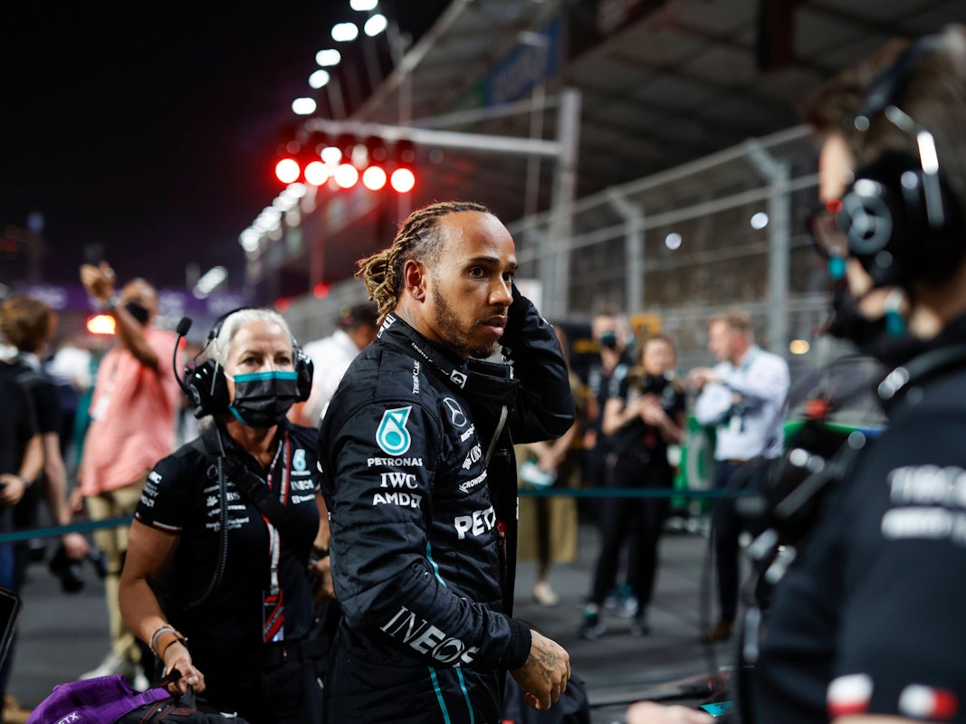 Lewis Hamilton auf der Rennstrecke in Jeddah (Saudi-Arabien)