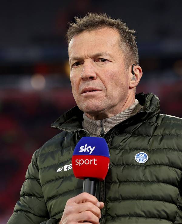 Lothar Matthäus vor dem Spiel gegen Union Berlin am 19. März 2022 am Sky-Mikro.