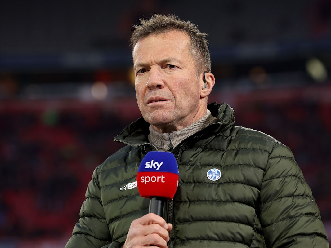 Lothar Matthäus vor dem Spiel gegen Union Berlin am 19. März 2022 am Sky-Mikro.