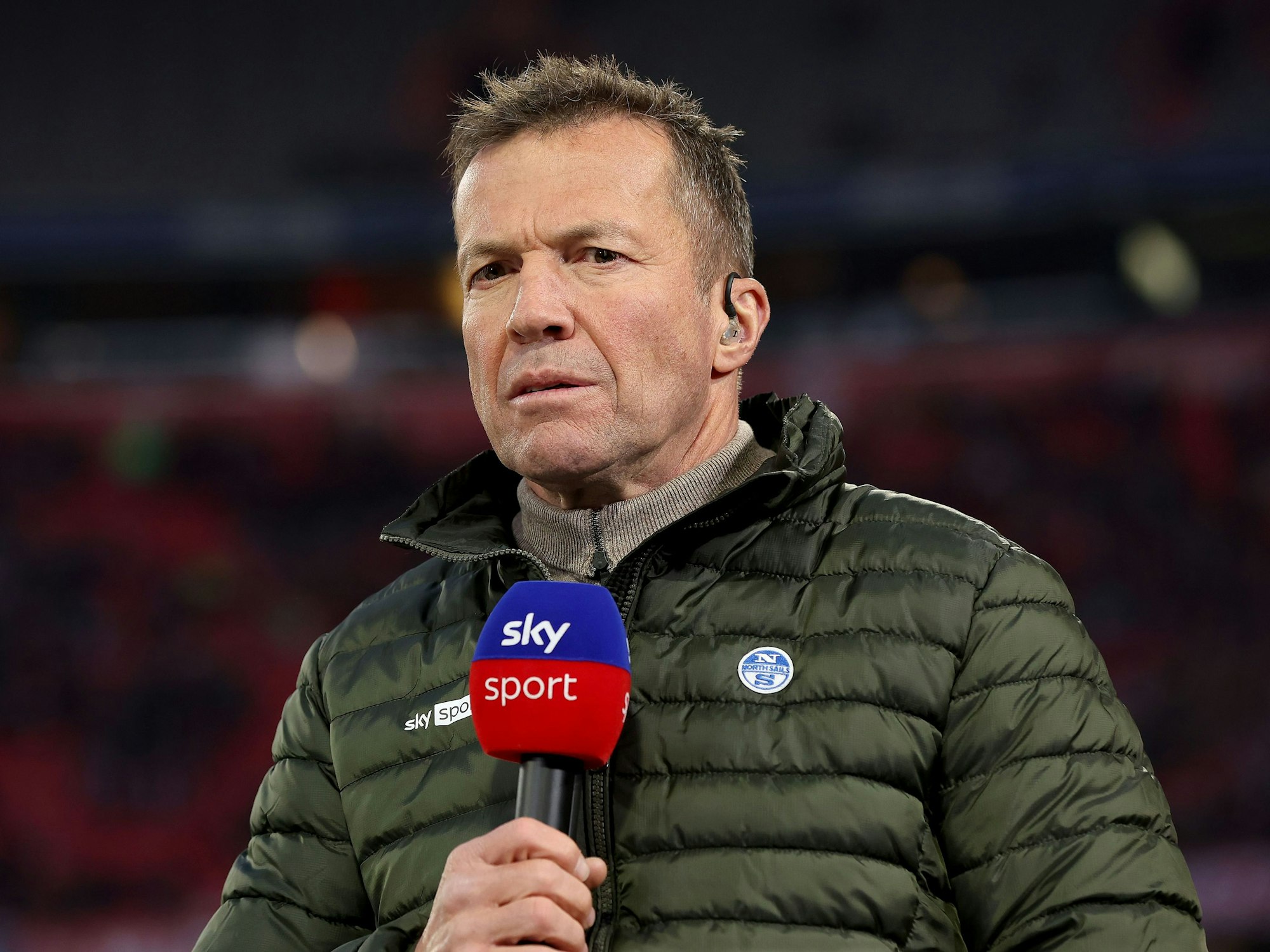 Lothar Matthäus vor dem Spiel gegen Union Berlin am 19. März 2022 am Sky-Mikro.