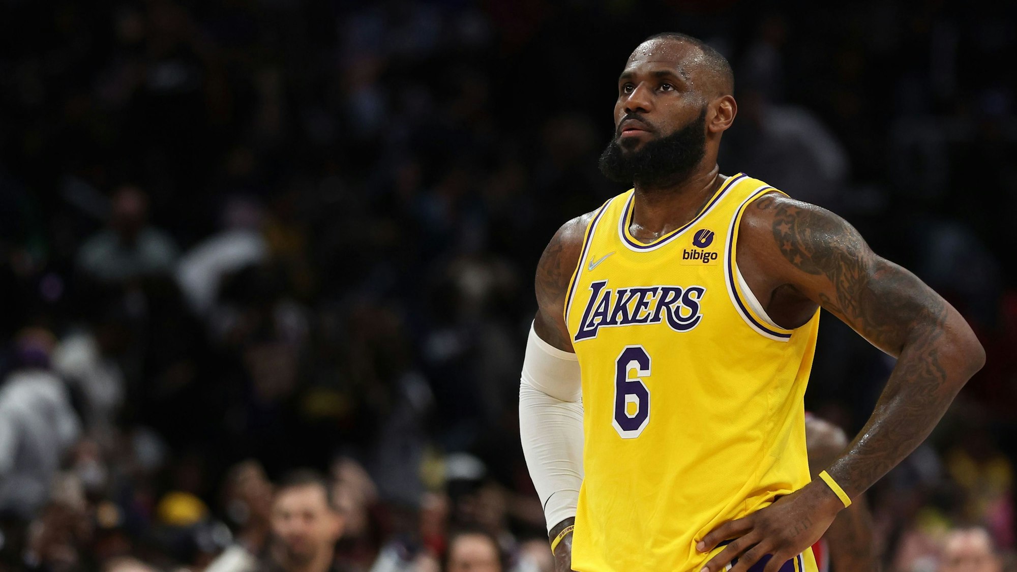 Basketball-Superstar LeBron James in Aktion.