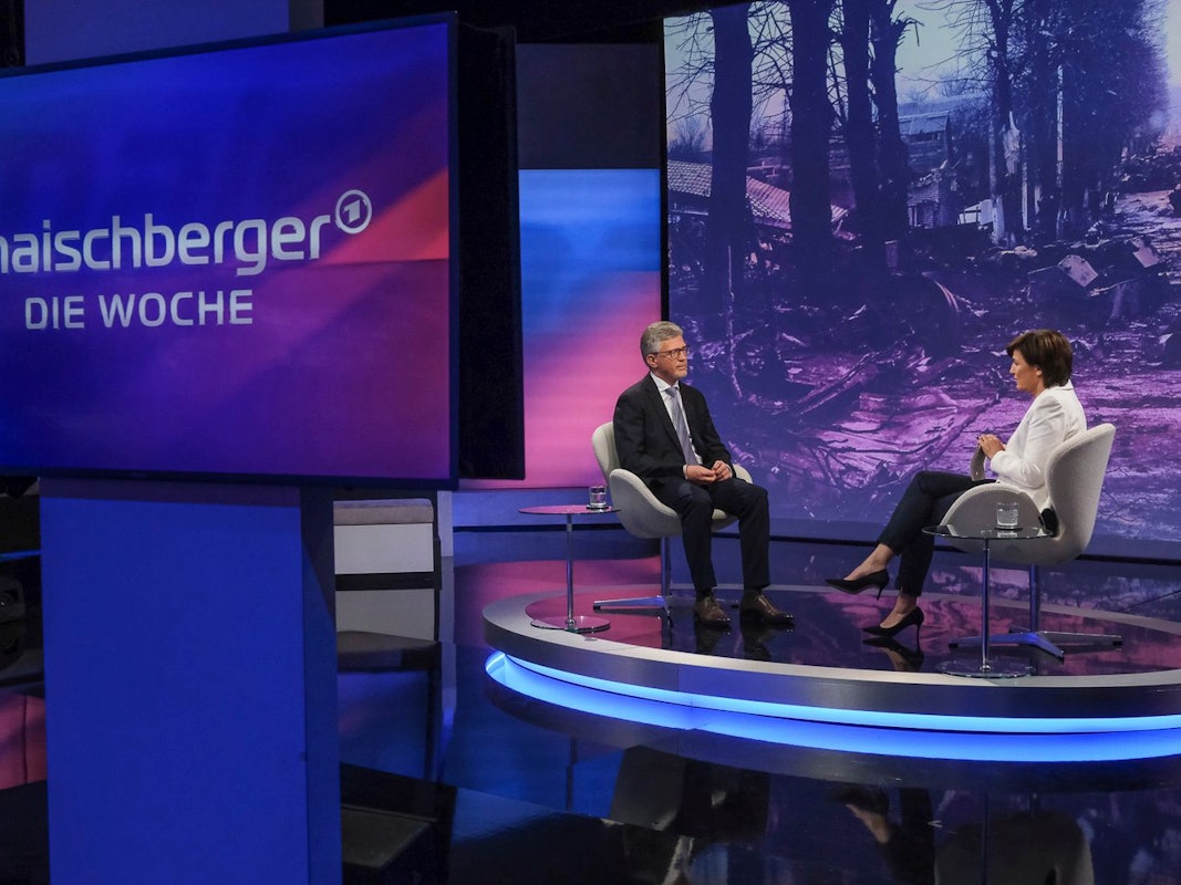 Der ukrainische Botschafter Andrij Melnyk nahm am 6.4.2022 dennoch Platz in der Sendung „Maischberger. Die Woche“.