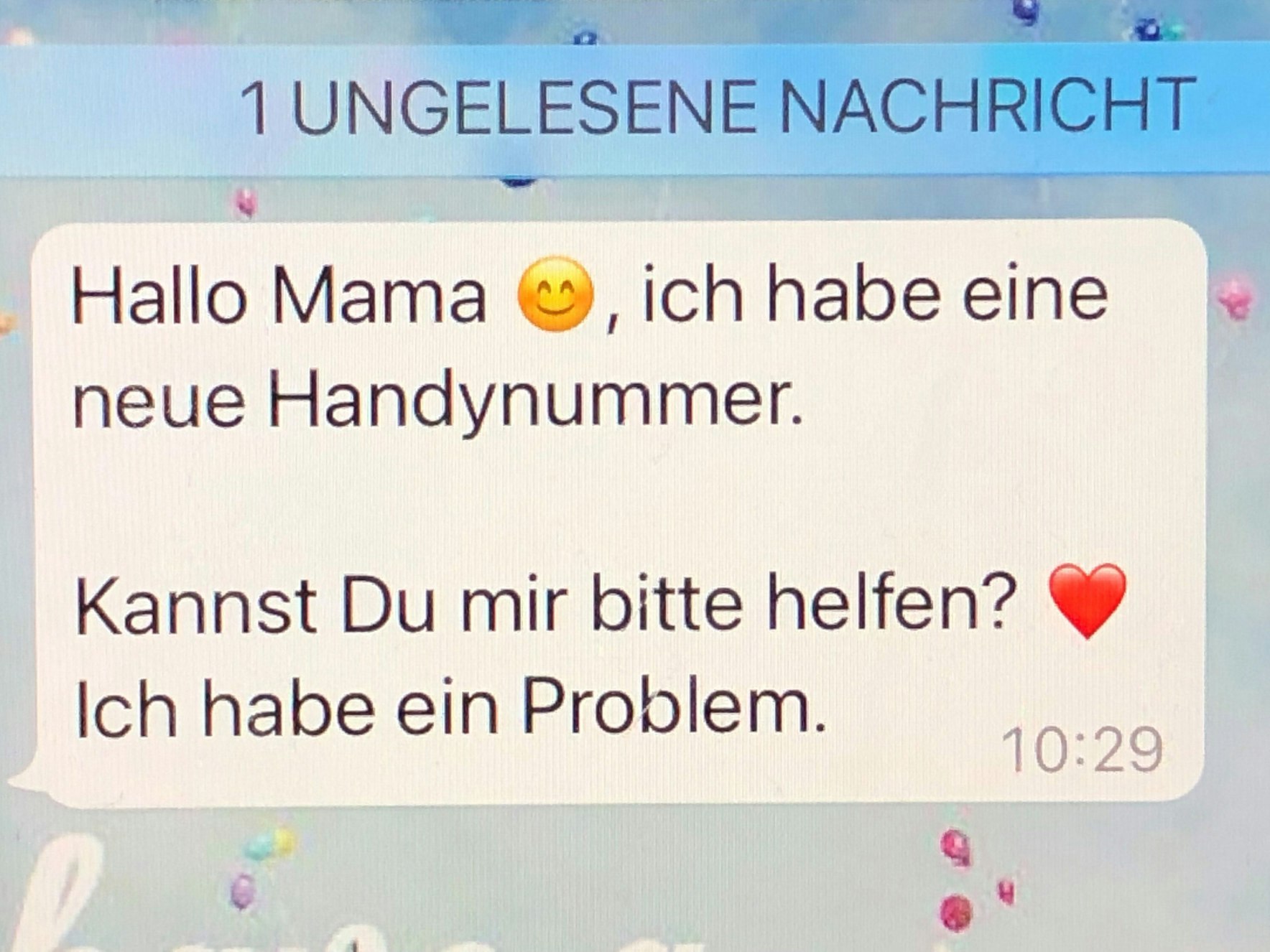 WhatsApp-Nachricht auf einem Smartphone