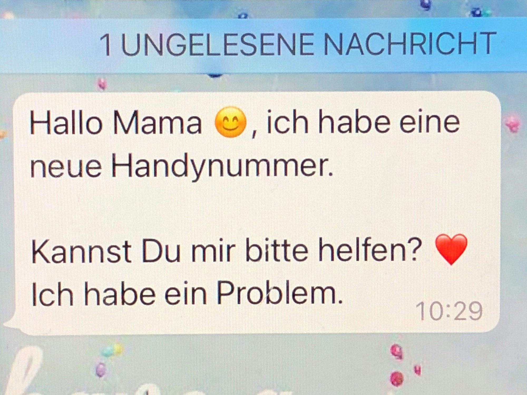 WhatsApp-Nachricht auf einem Smartphone