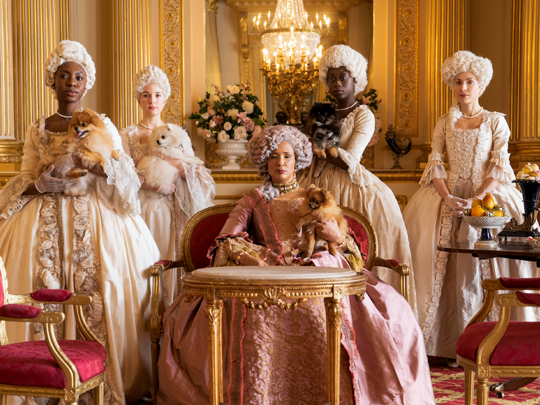 Teile der Schauspielerinnen aus der Netflix-Serie „Bridgerton“.