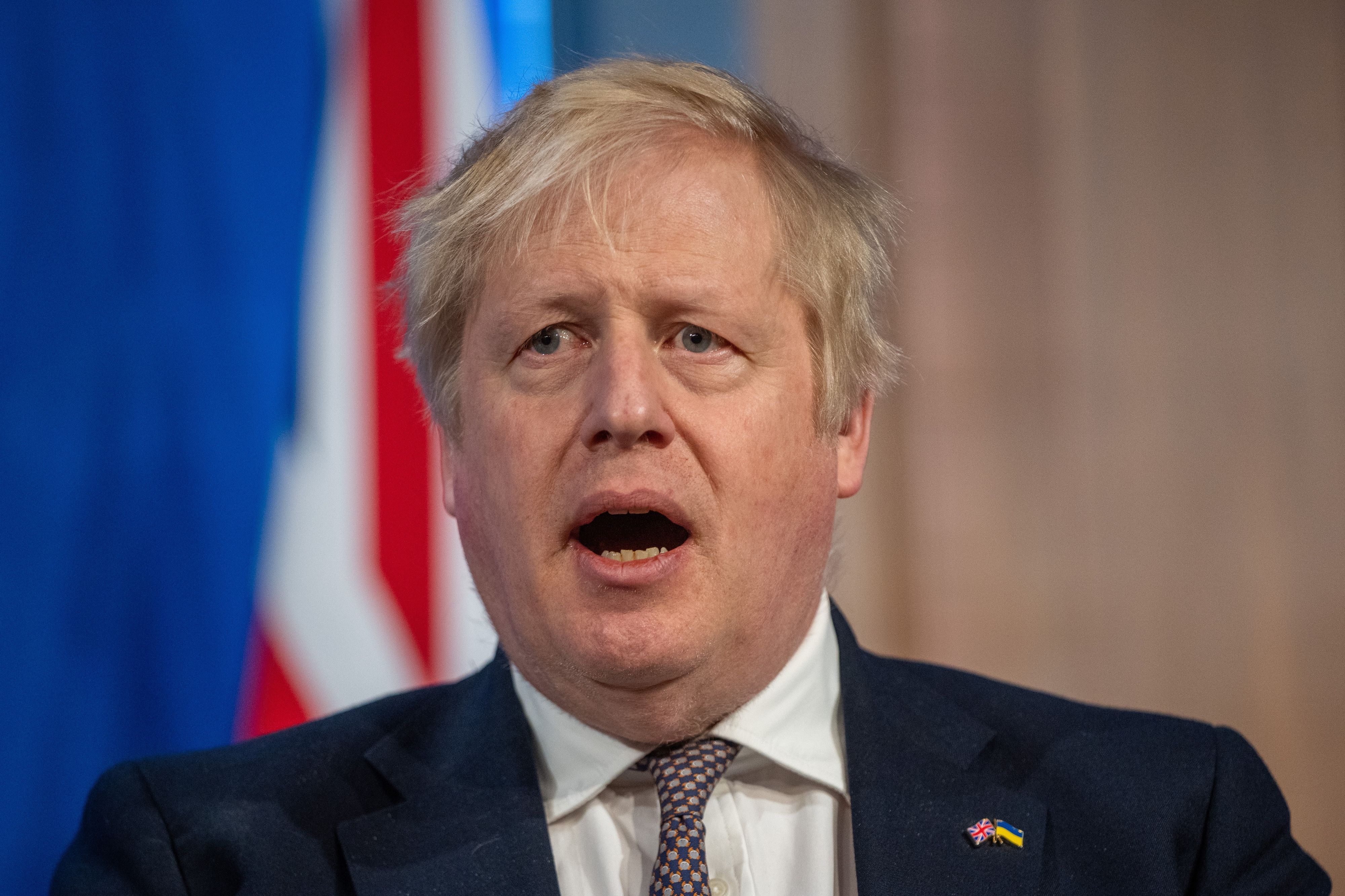 Boris Johnson, Premierminister von Großbritannien: Überraschend ist er in de Ukraine gereist, um sich mit Präsident Wolodymyr Selenskyj zu treffen. Das Bild zeigt Johnson Anfang April 2022.