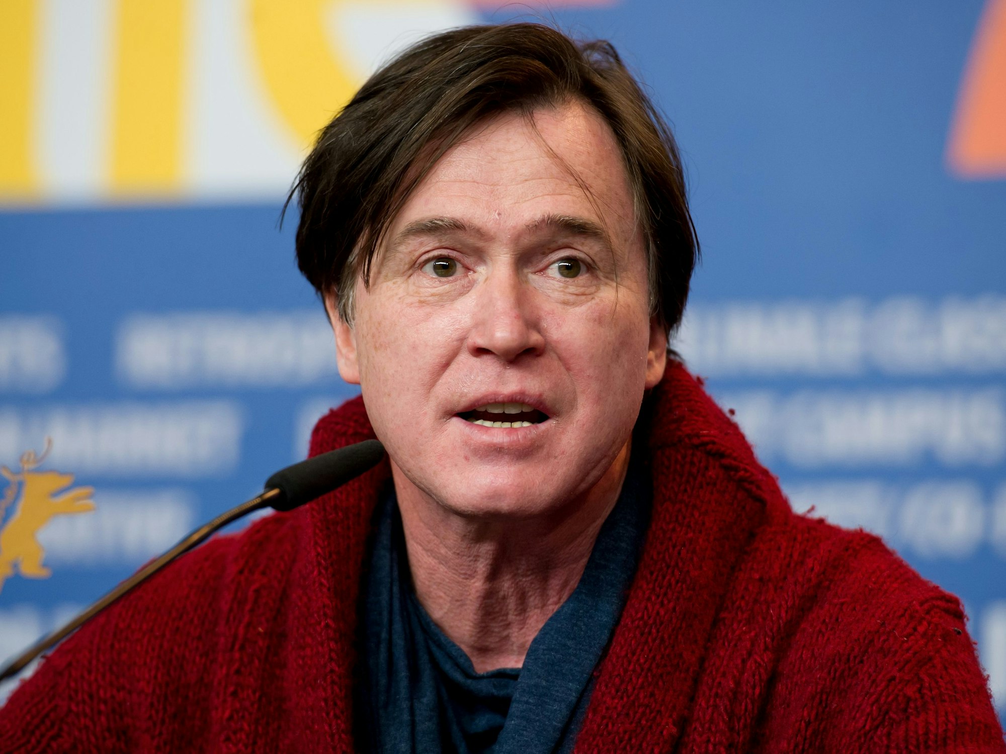 Der deutsche Schauspieler Uwe Bohm bei einer Pressekonferenz.