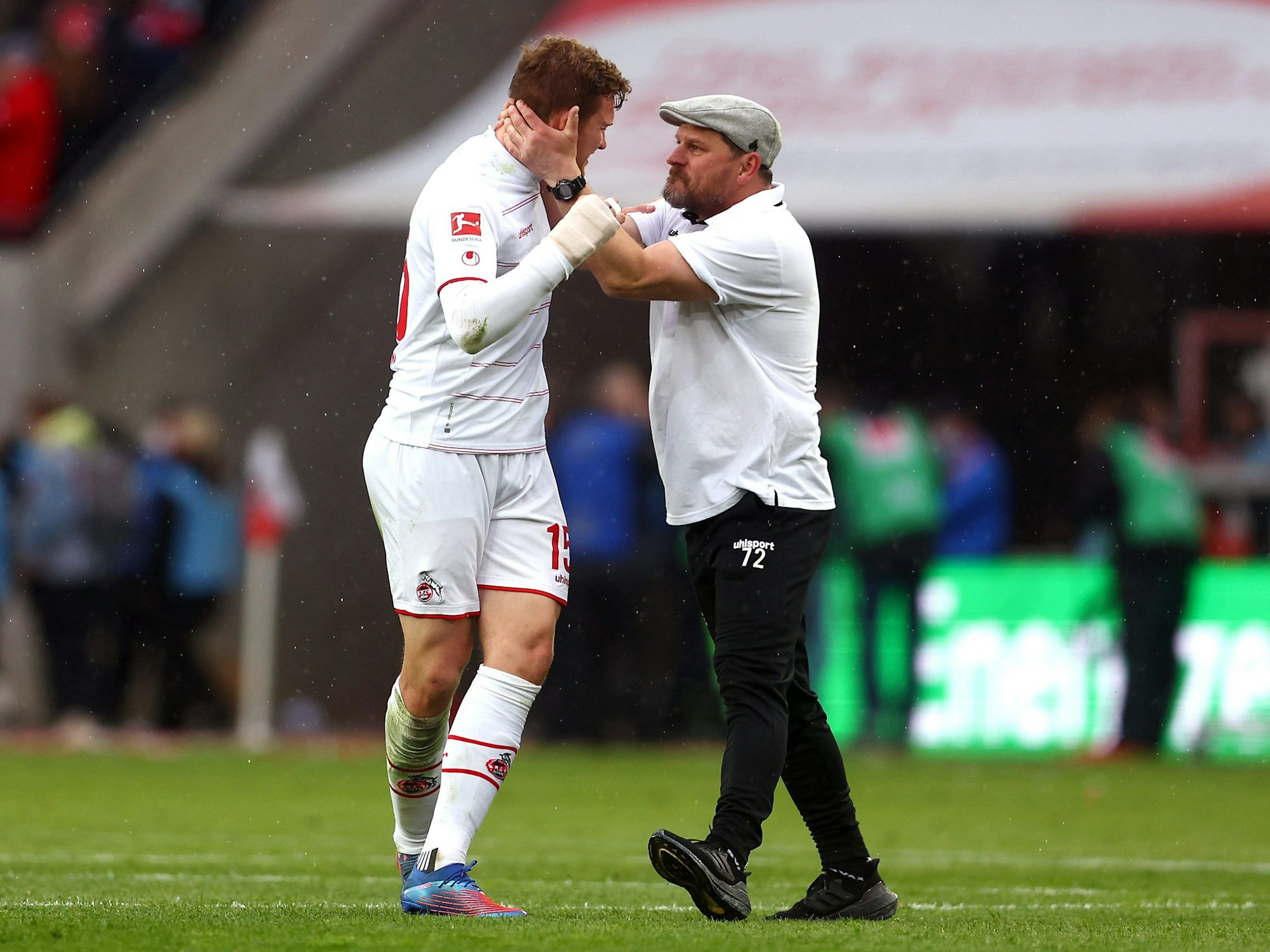 Steffen Baumgart und Luca Kilian jubeln beim 1. FC Köln gegen den FSV Mainz 05.