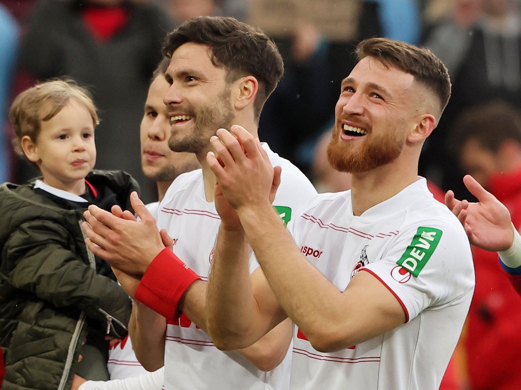 Salih Özcan freut sich über den Sieg des 1. FC Köln gegen den FSV Mainz 05.