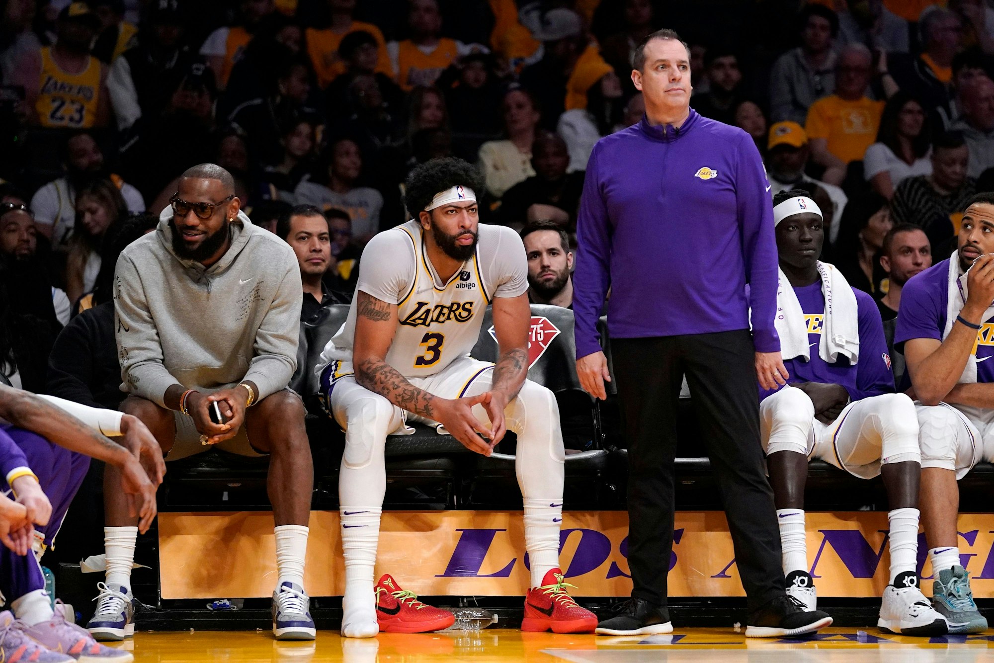 Frank Vogel, Coach der Los Angeles Lakers, an der Seitenlinie.