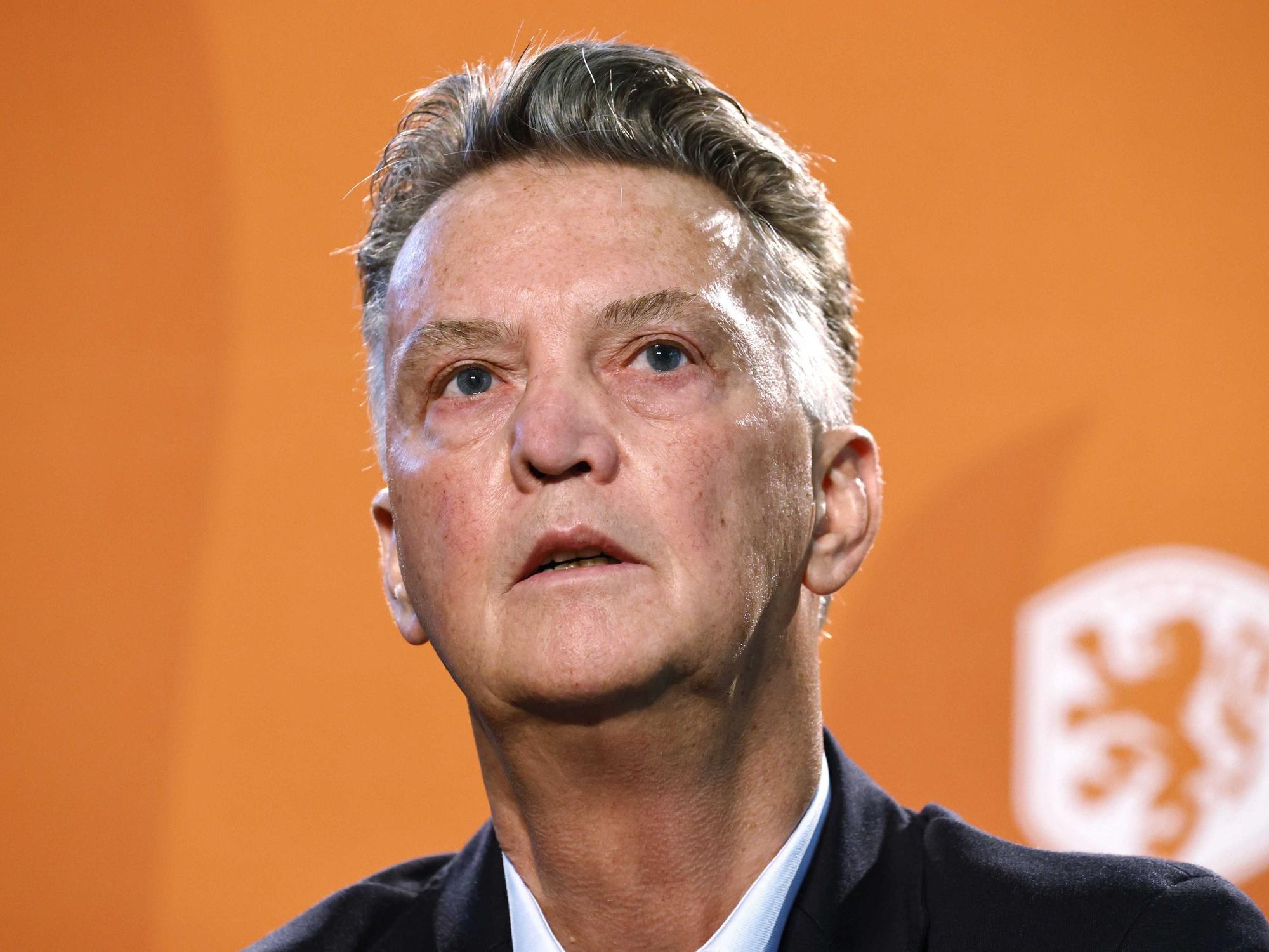Louis van Gaal, Trainer der niederländischen Nationalmannschaft, während einer Pressekonferenz.