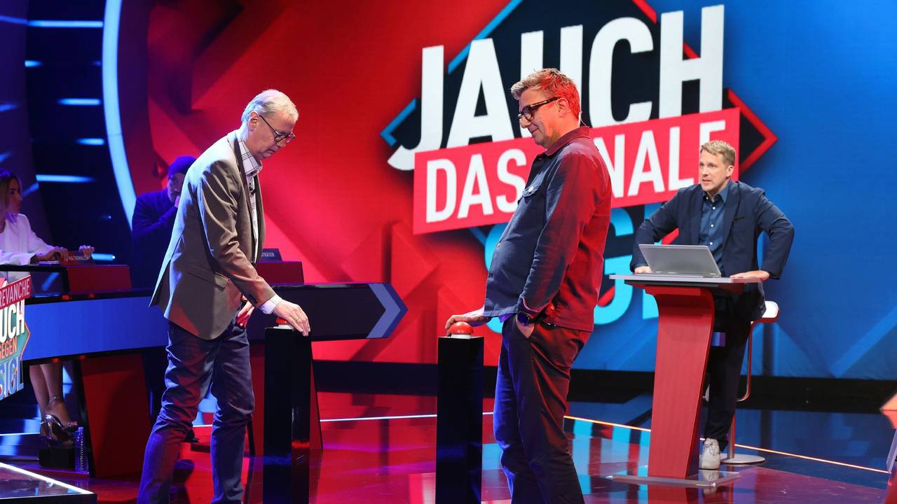 Günther Jauch (l.) und Hans Sigl (r.) im Studio von „Jauch gegen Sigl“.