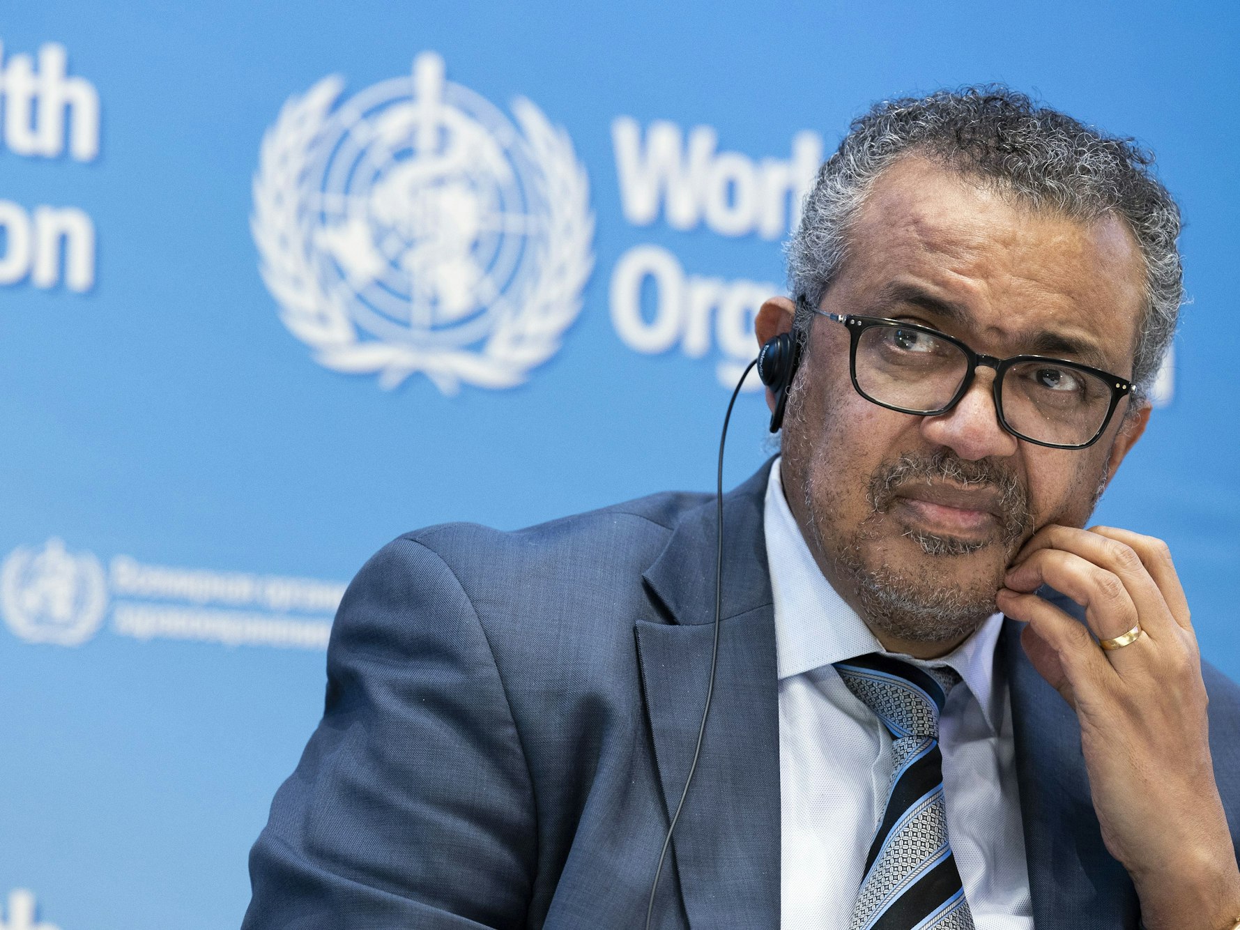 Tedros Adhanom Ghebreyesus, Generaldirektor der Weltgesundheitsorganisation (WHO), spricht bei einer Pressekonferenz im Hauptsitz der WHO über das Coronavirus und die globalen Gesundheitsprioritäten im Jahr 2022.
