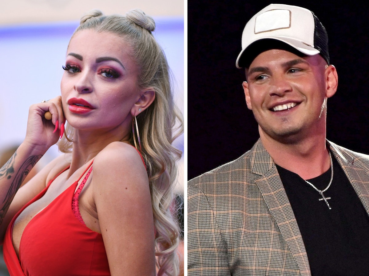 Die Fotokombo zeigt den Sänger Pietro Lombardi am 02. November 2019 bei der ARD-Fernsehshow „Schlagerbooom 2019“ in der Westfalenhalle und die Rapperin und Youtuberin Katja Krasavice am 31. August 2018 im Studio der Sat.1 Sendung „Promi Big Brother 2018“ in Köln.