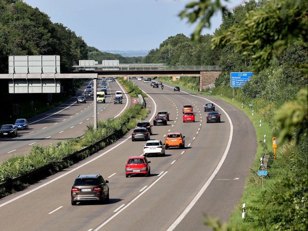Blick auf die A1 in Köln Richtung Leverkusen