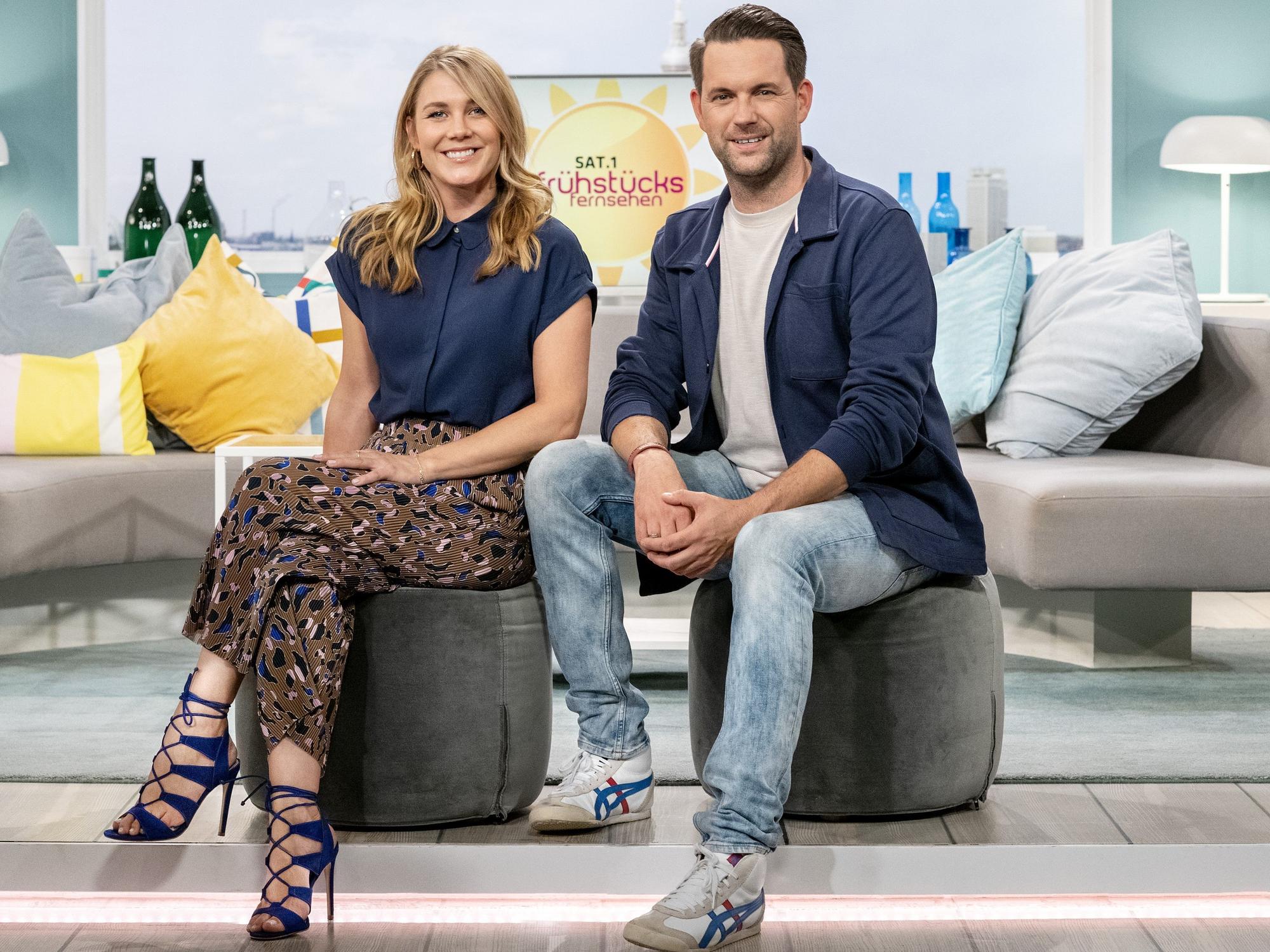 Alina Merkau und Matthias Killing beim Sat.1-„Frühstücksfernsehen“.