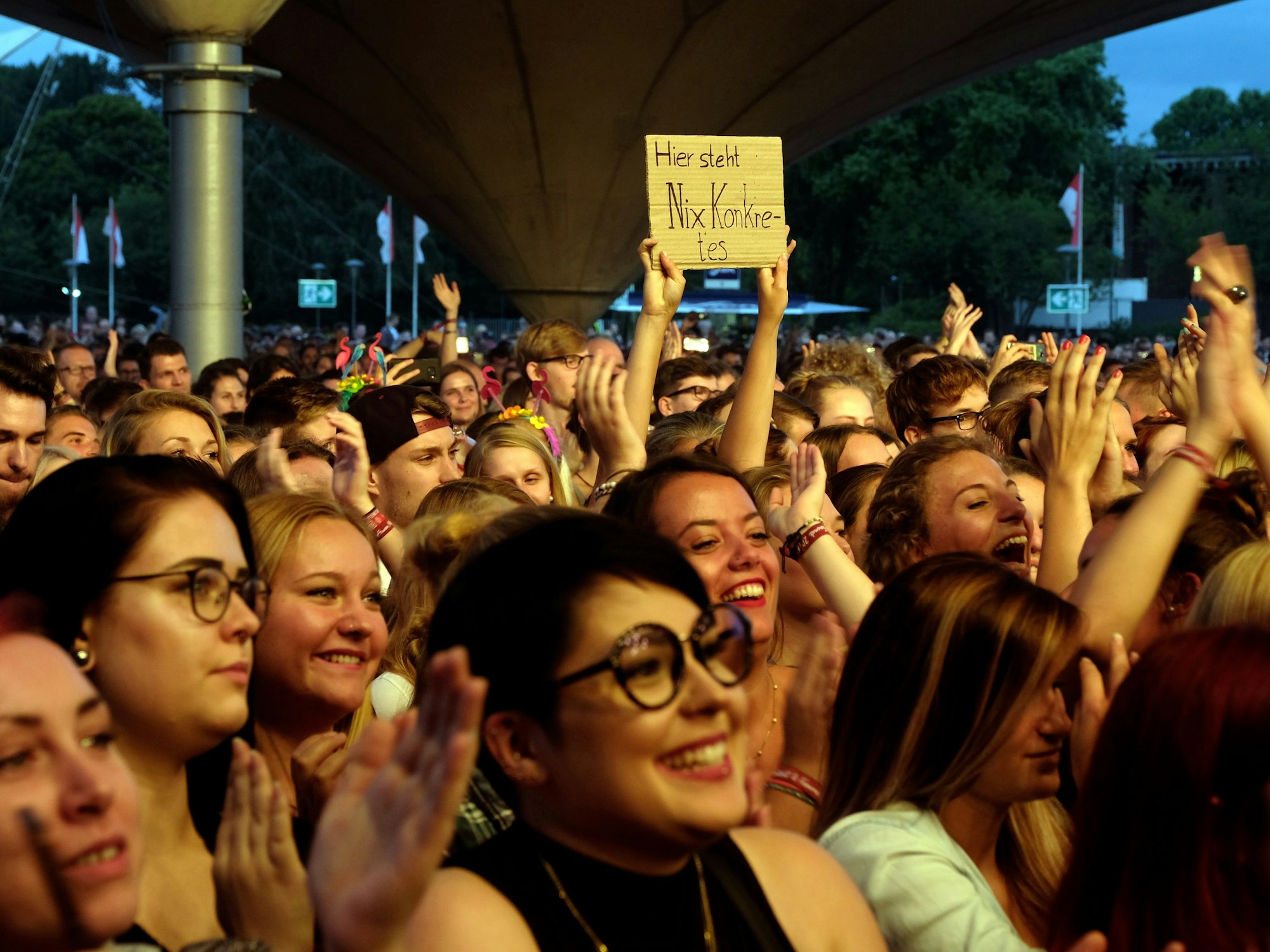 Das Publikum beim Auftritt der Band AnnenMayKantereit im Tanzbrunnen im August 2017.