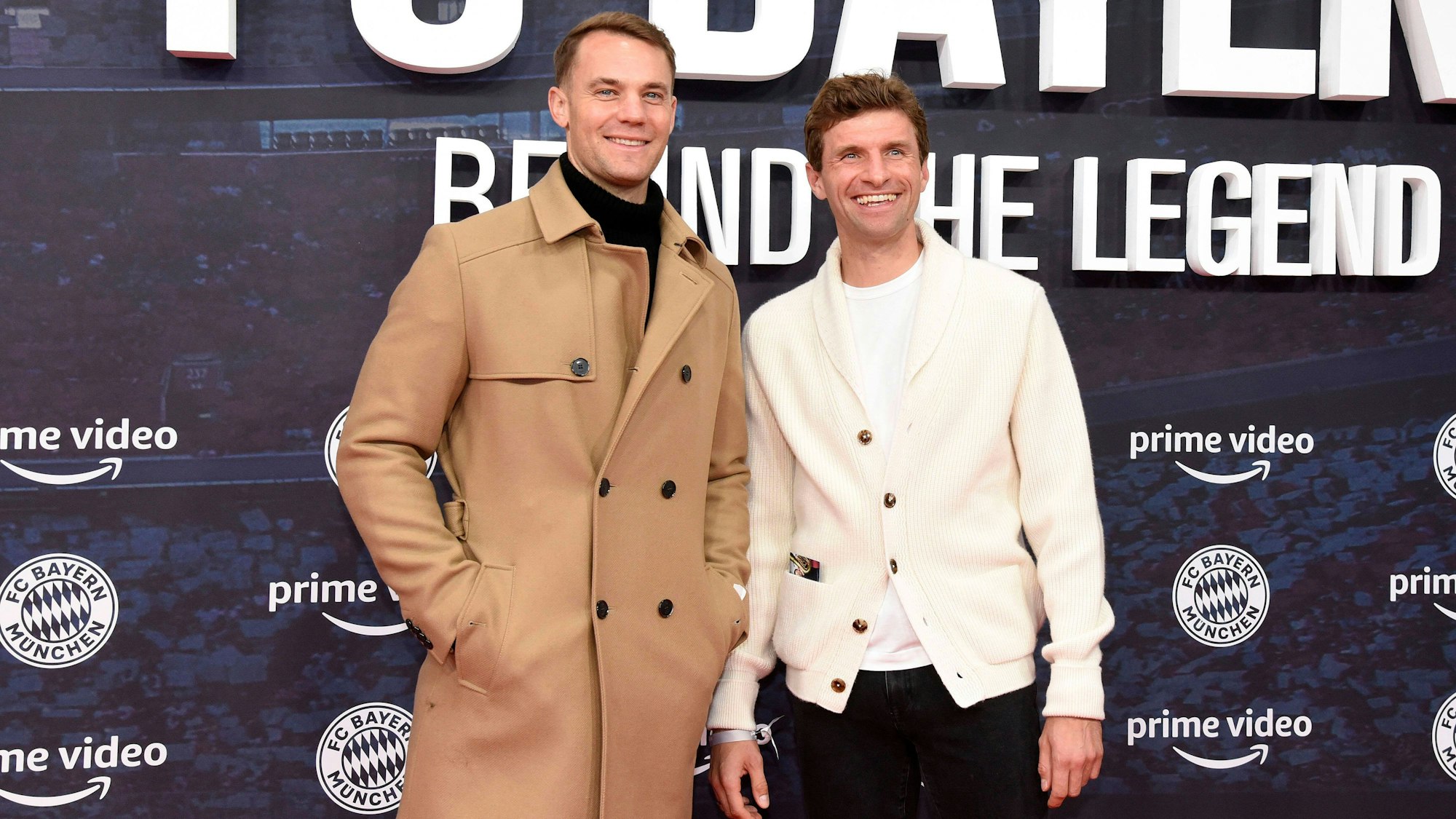 Manuel Neuer und Thomas Müller bei der Premiere in der Astor Film Lounge im Arri Kino in München.