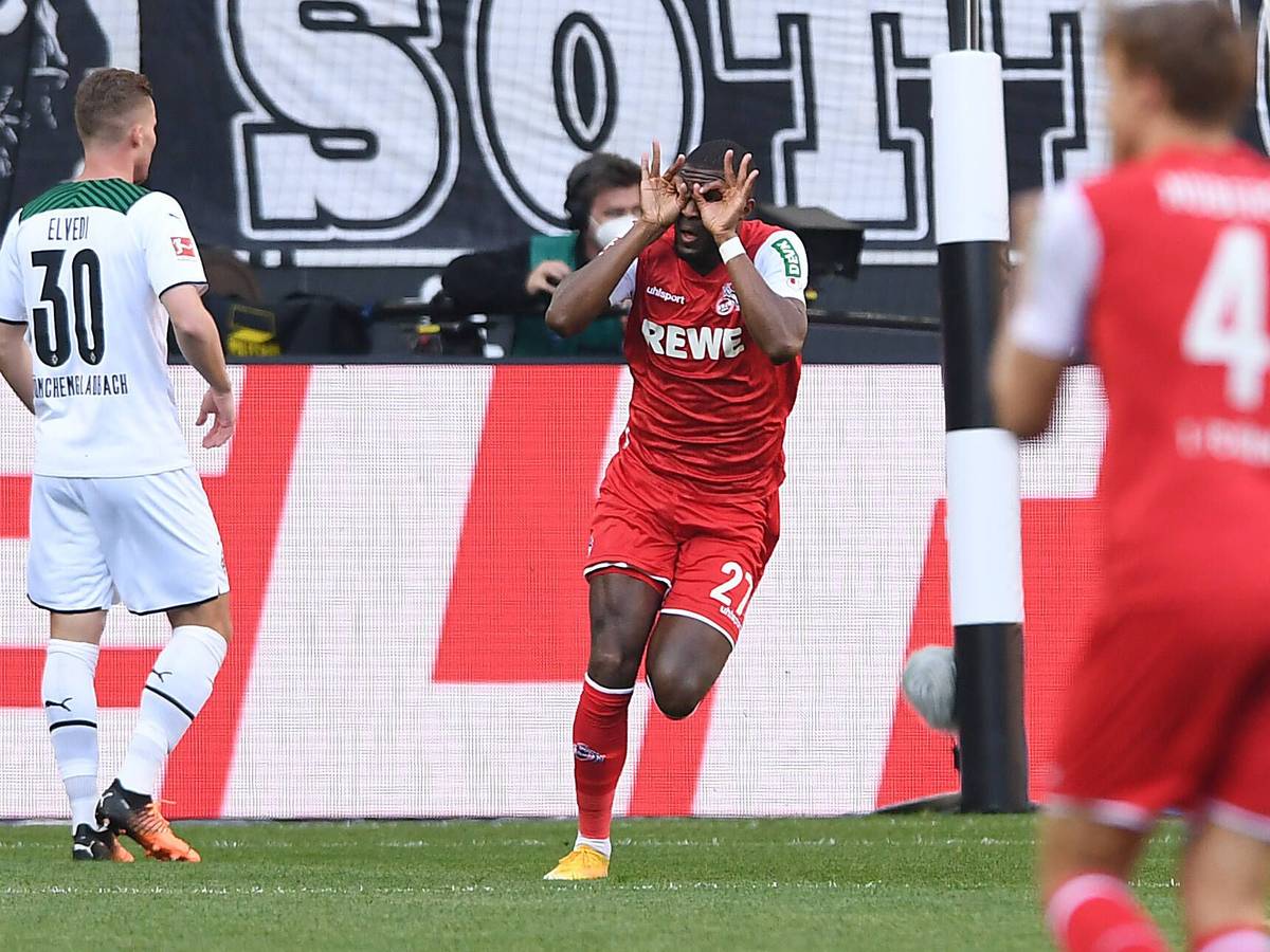 Anthony Modeste bejubelt seinen Treffer zum 1:0 gegen Gladbach.
