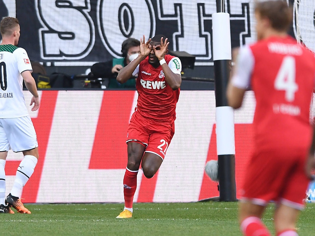 Anthony Modeste bejubelt seinen Treffer zum 1:0 gegen Gladbach.