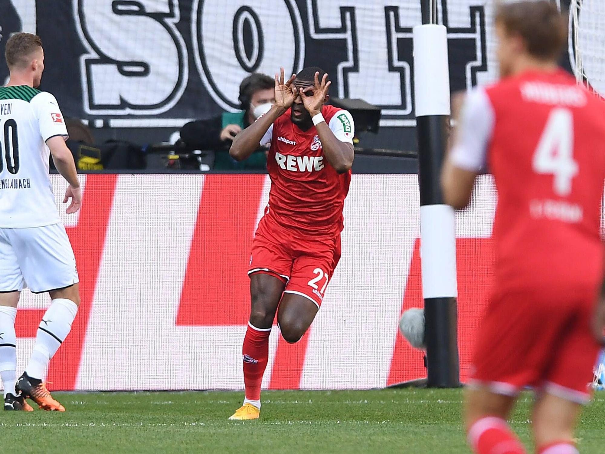 Anthony Modeste bejubelt seinen Treffer zum 1:0 gegen Gladbach.